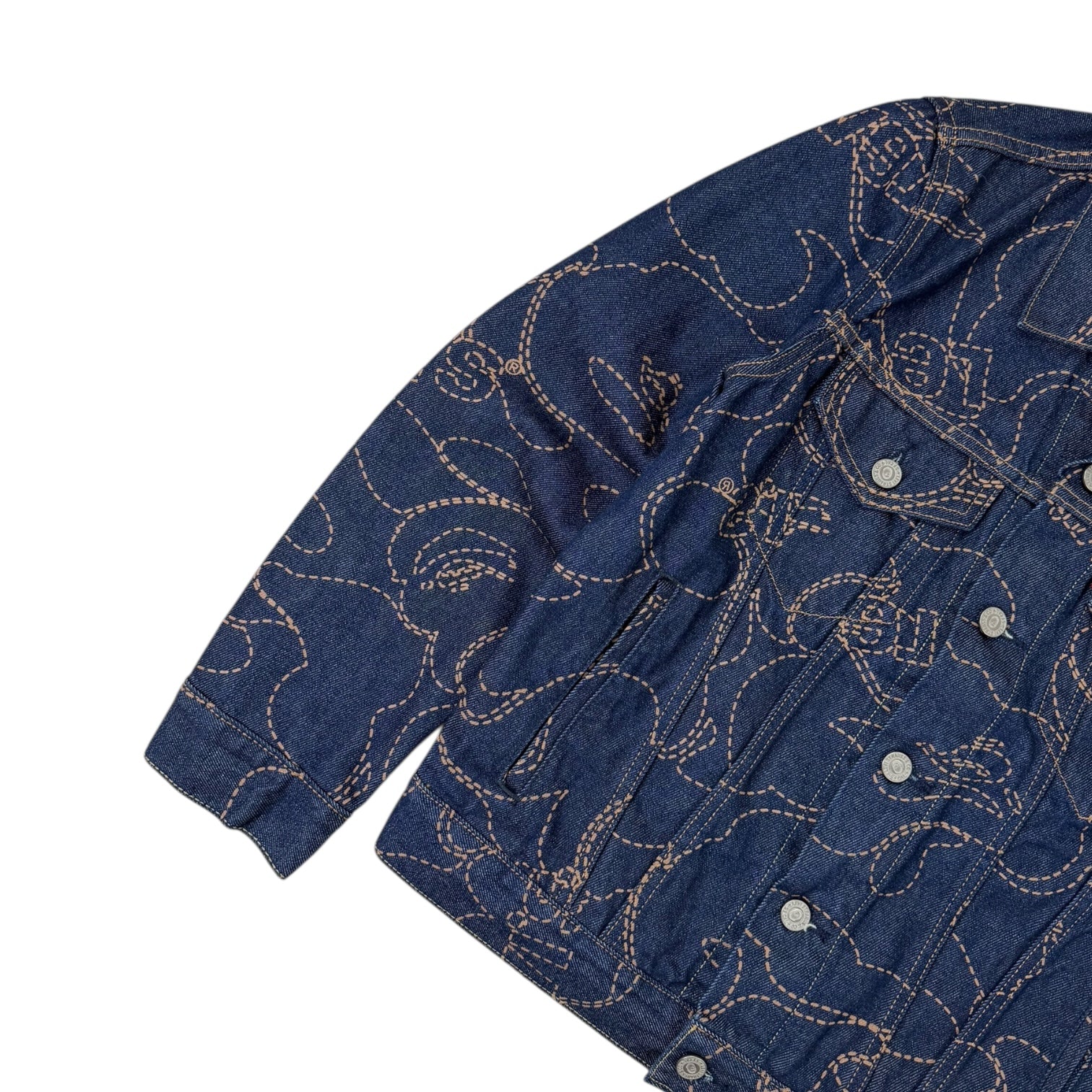 BAPE x Levi's Camo Trucker Jacket Indigo