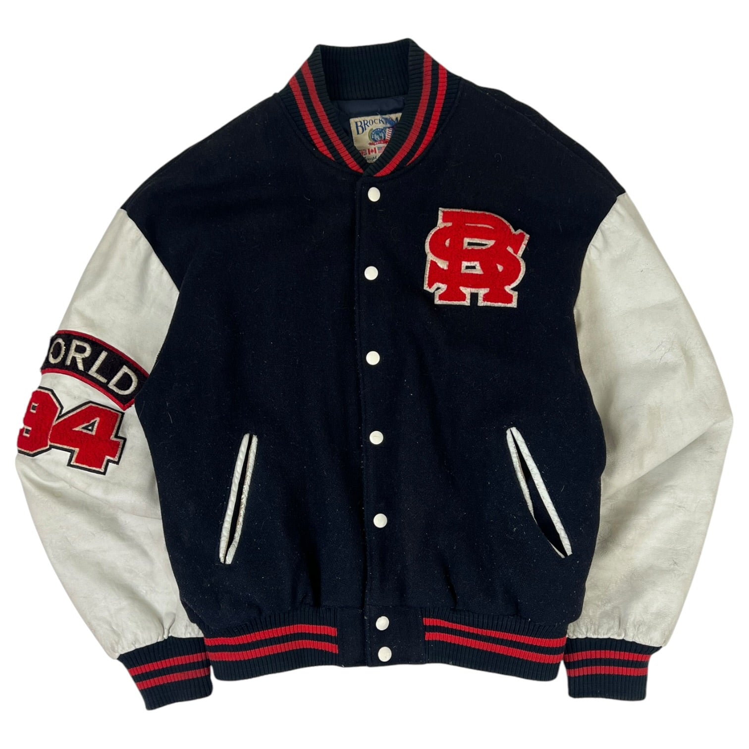 Vintage 1994 Rolling Stones World Tour Wool Varsity Jacket Black