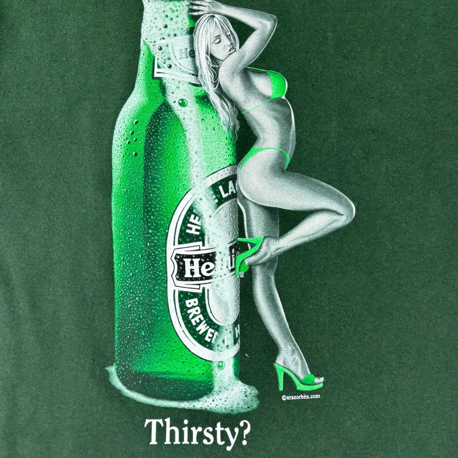Vintage Heineken “My Favorite Heinie” Pinup T-Shirt Green