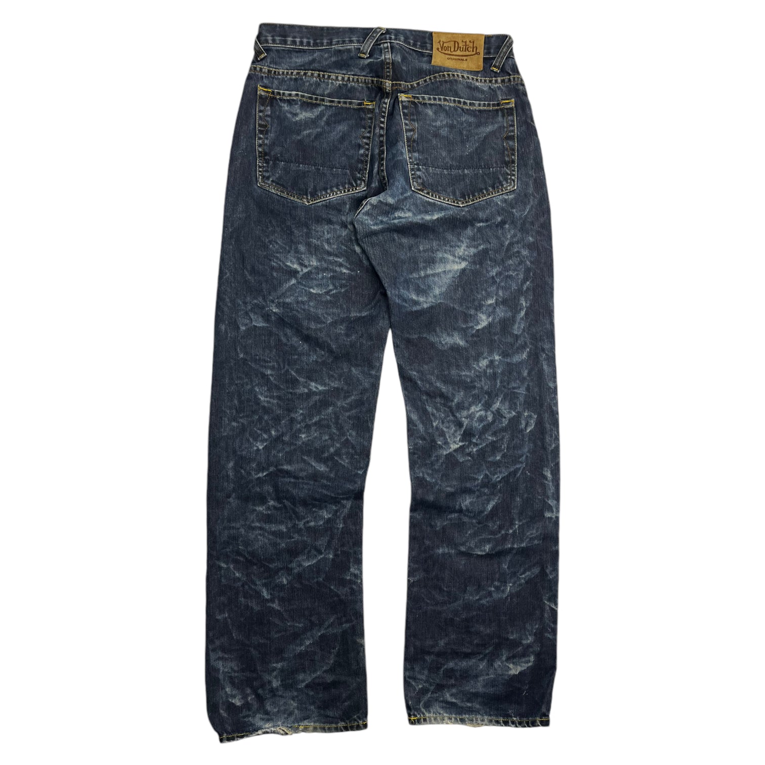 Y2K Von Dutch Straight Cut Denim Stone Wash