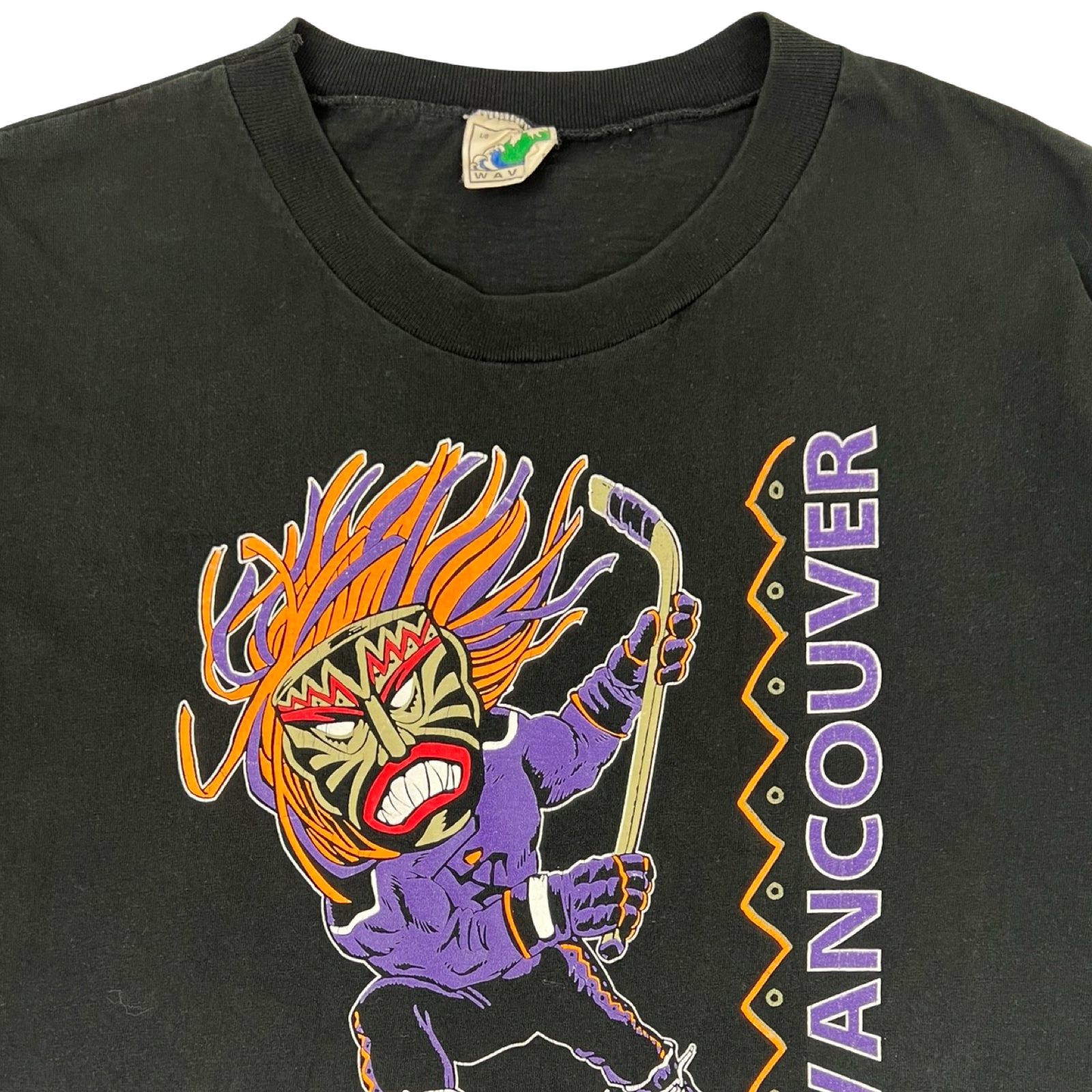 Vintage 90’s Vancouver VooDoo Roller Hockey Team “War On The Floor”  T-Shirt Black