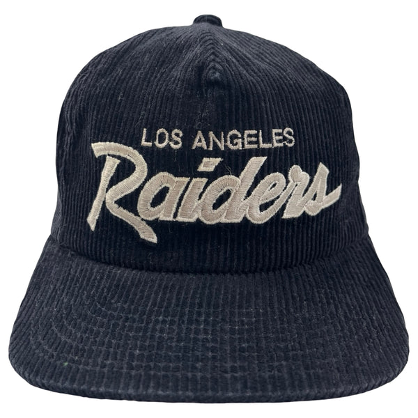 Vintage Los Angeles Raiders Corduroy Double Line Script Sports Specialties Hat