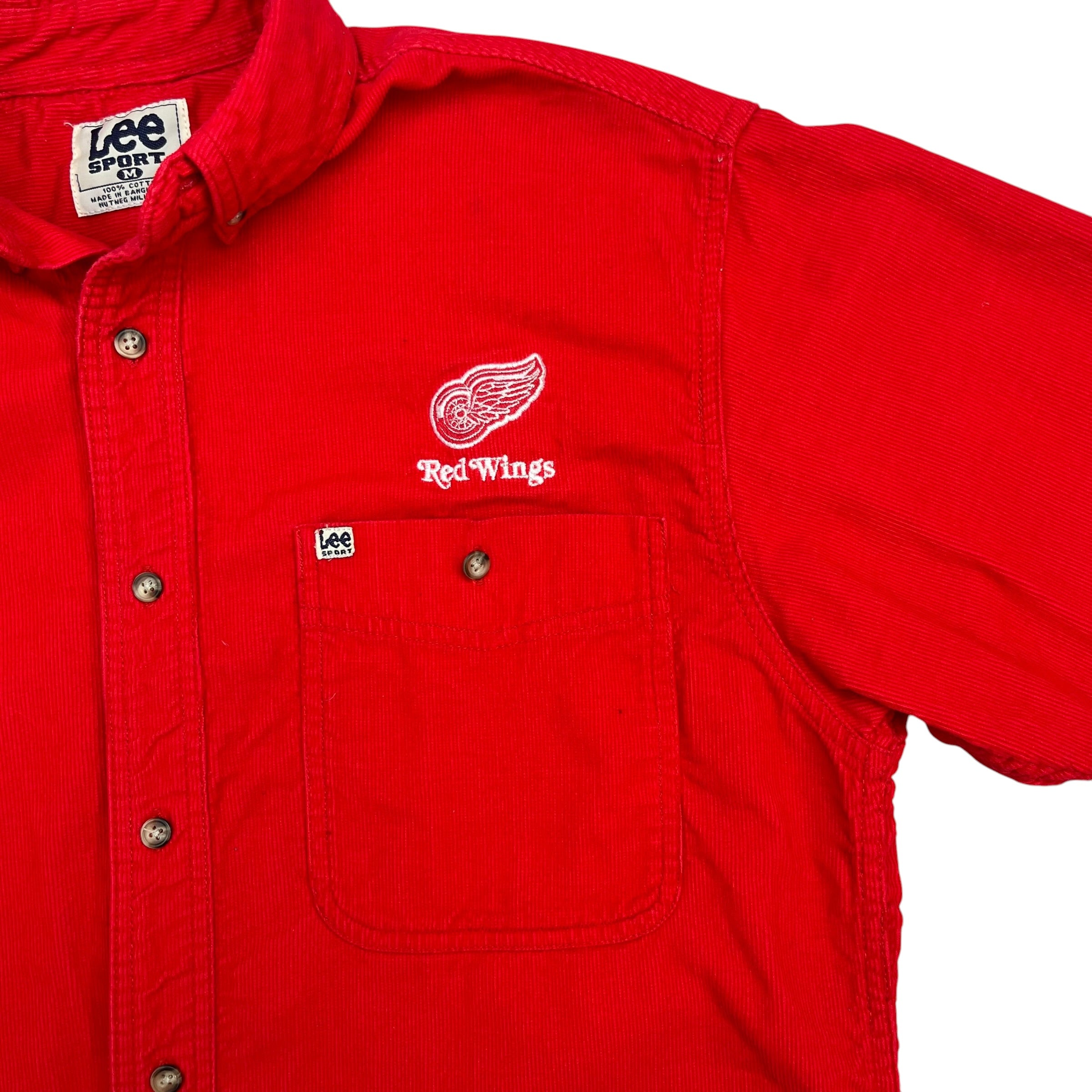 Vintage Lee Detroit Red Wings Button Up Shirt Red