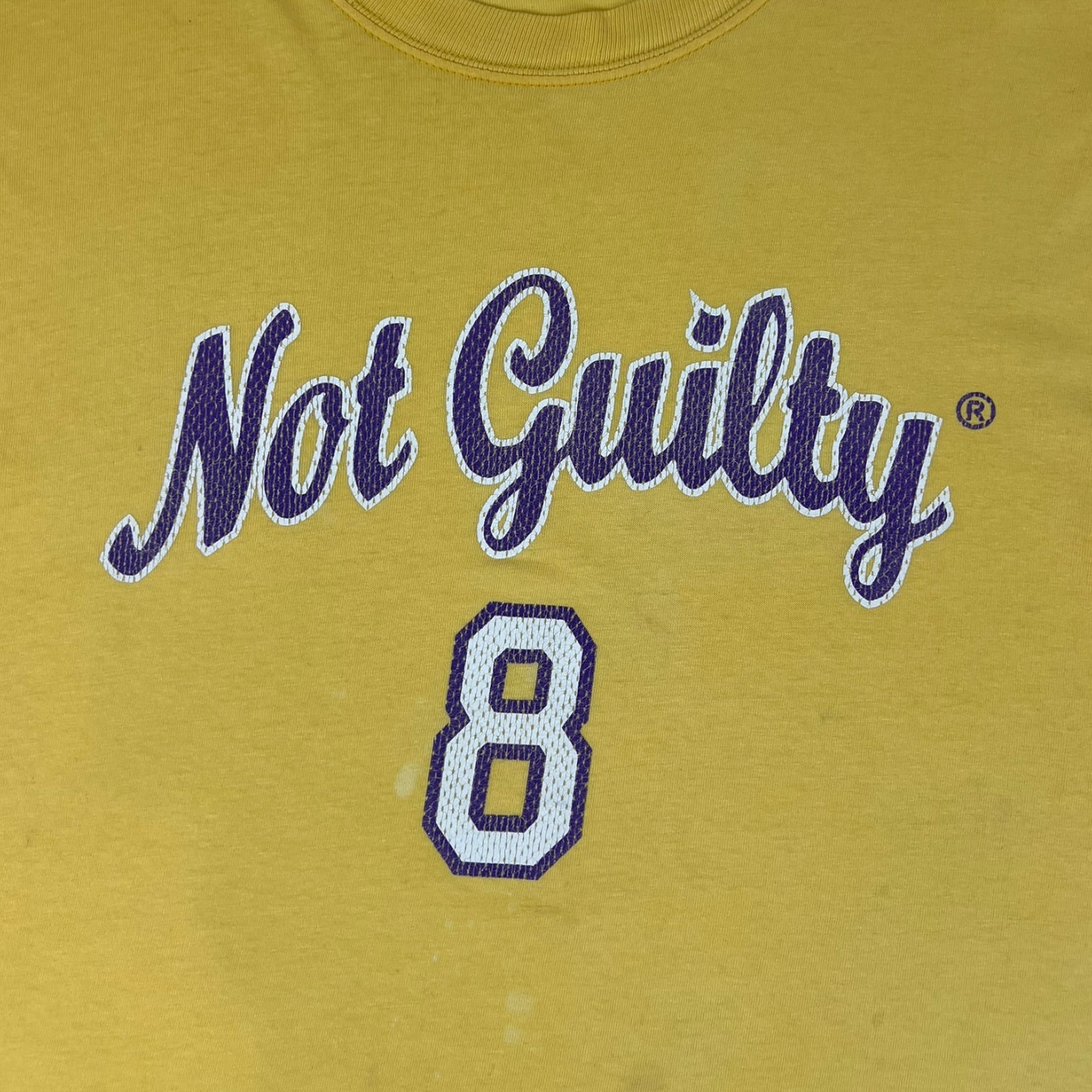 Vintage Kobe Bryant  “Not Guilty” T-Shirt Yellow