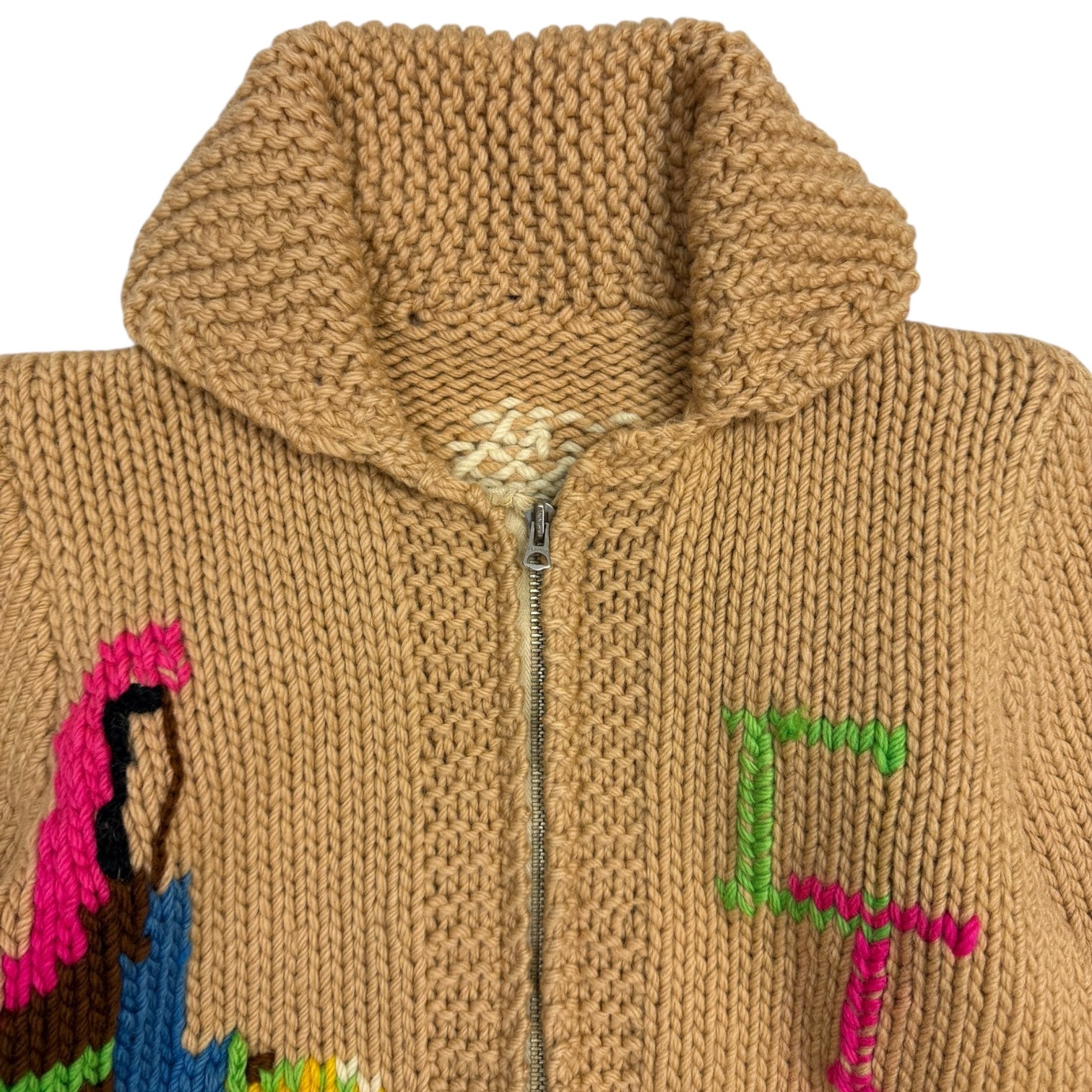 Vintage Cowichan Knit Sweater Tan