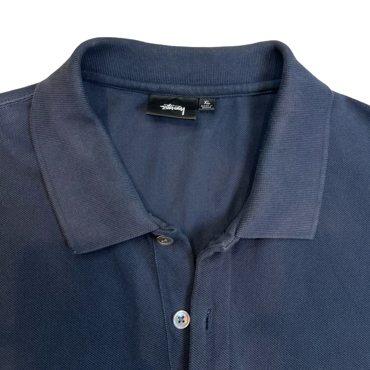Stussy Classic Pique Polo Shirt Navy