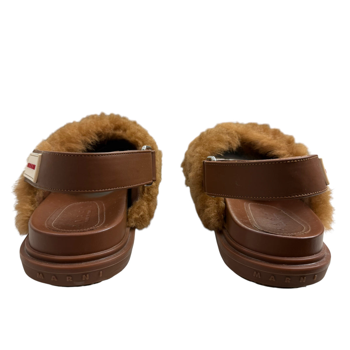 (W) Marni Fussbett Shearling Sandal Caramel (Used)