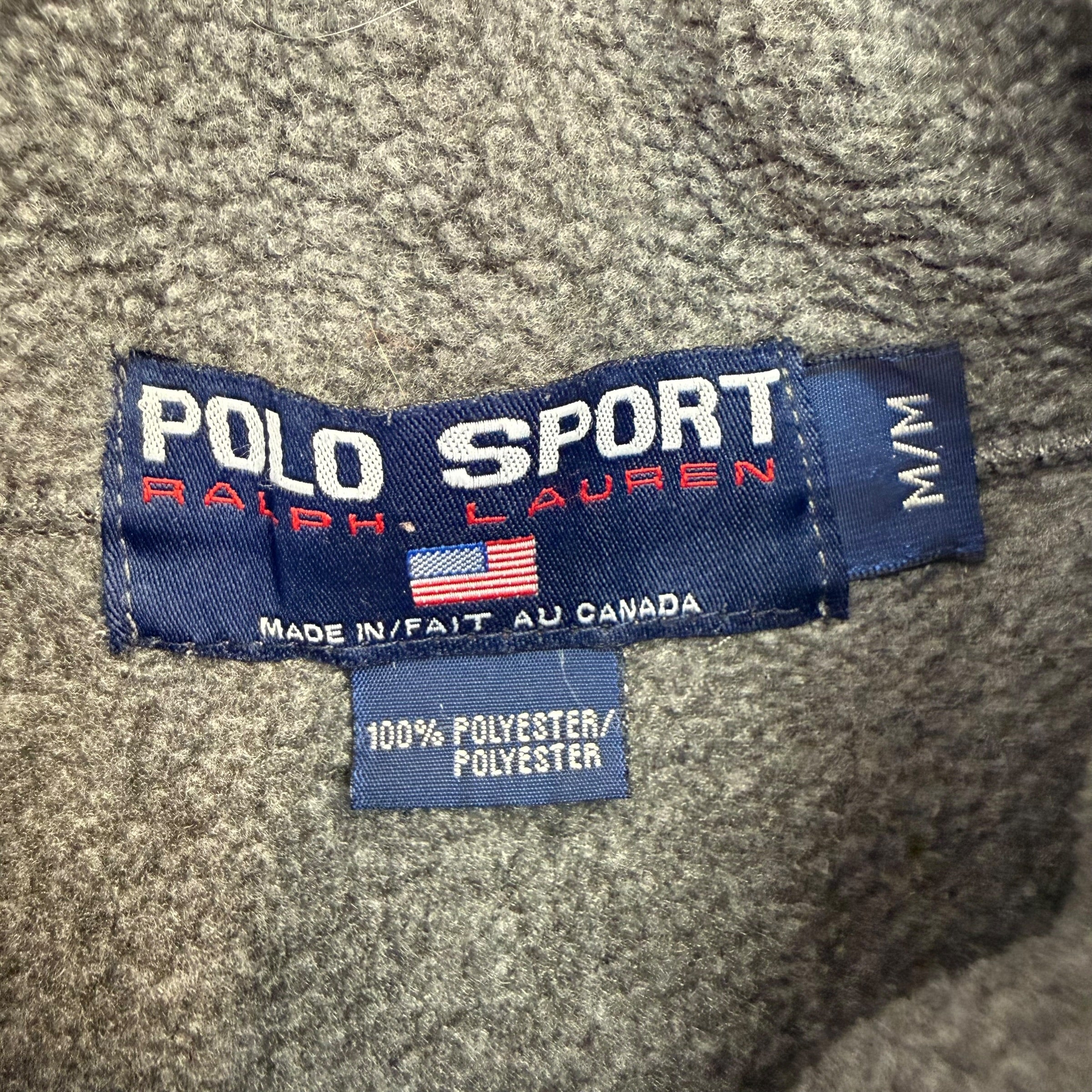 Vintage Polo Sport Ralph Lauren Fleece Zip Up Grey