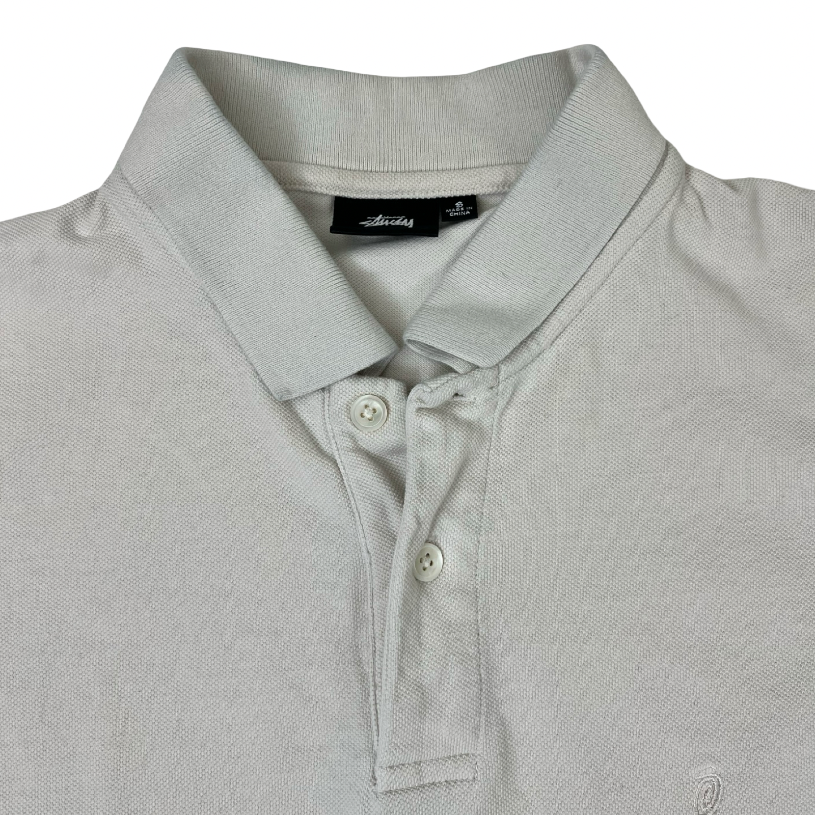 Stüssy Classic Piqué Polo Bone White