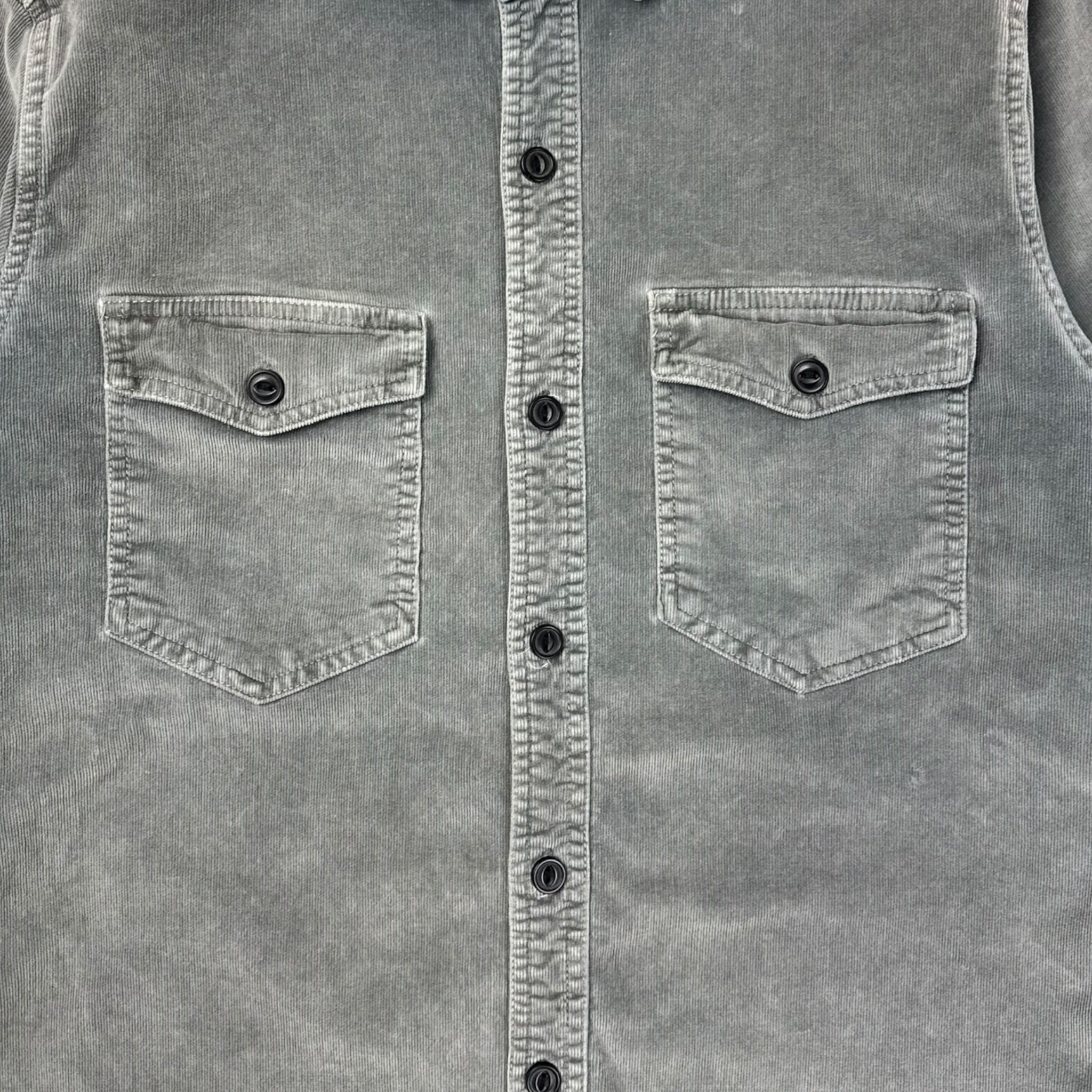 Double RL Ralph Lauren Micro Cord Work Shirt Soft Grey