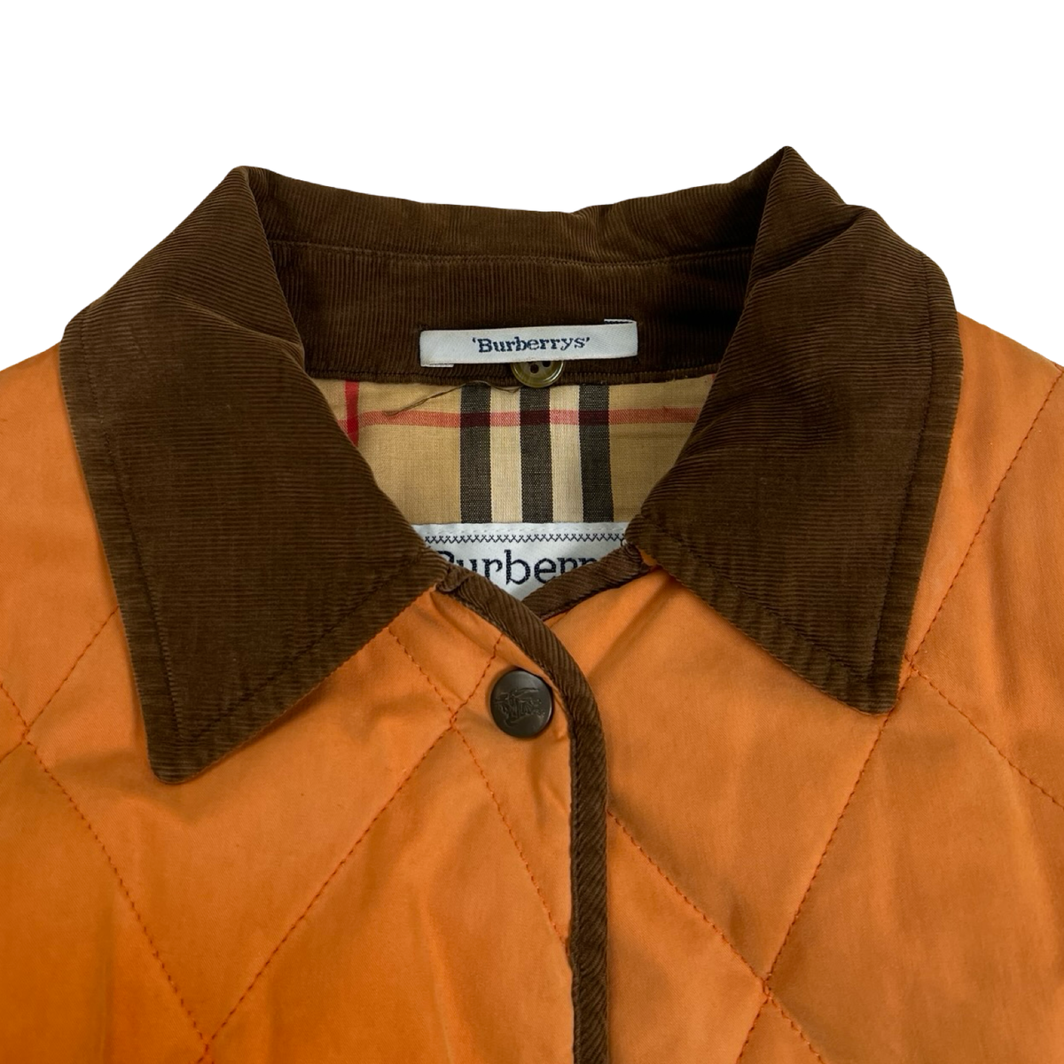 Vintage Burberry Diamond Quilted Jacket Orange