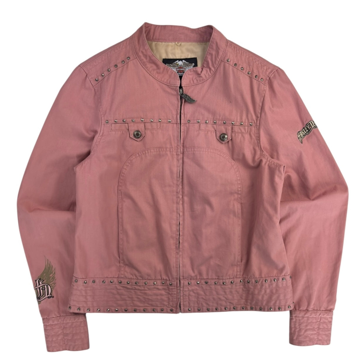 (W) Harley Davidson Moto Jacket Pink