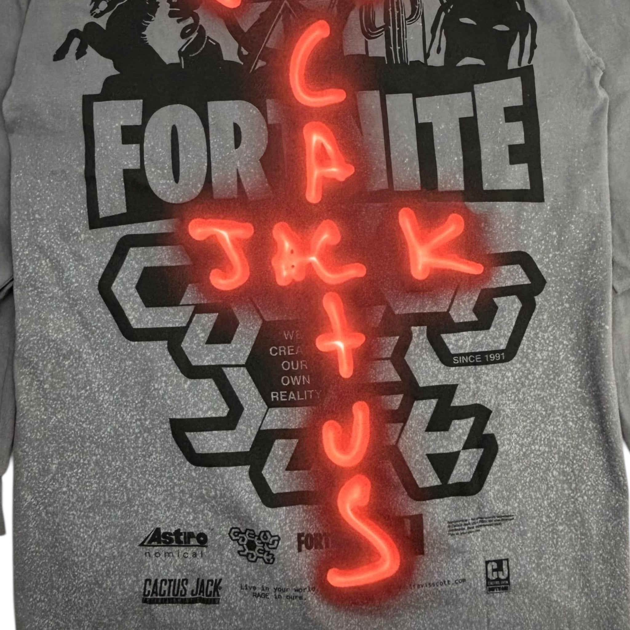 Travis Scott x Fortnite Back Bling L/S T-Shirt Washed Grey