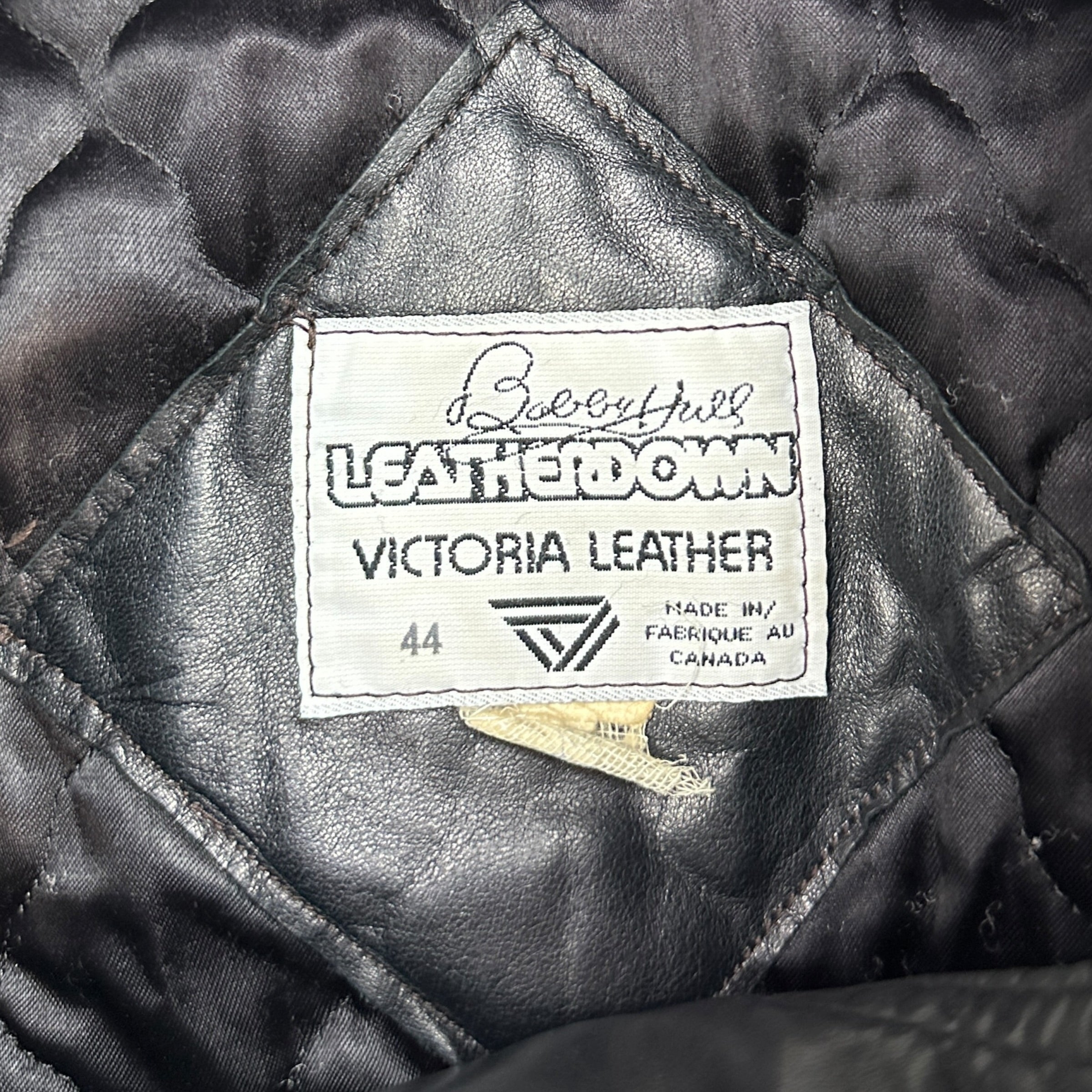 (W) Vintage Victoria Leather Trench Coat Black