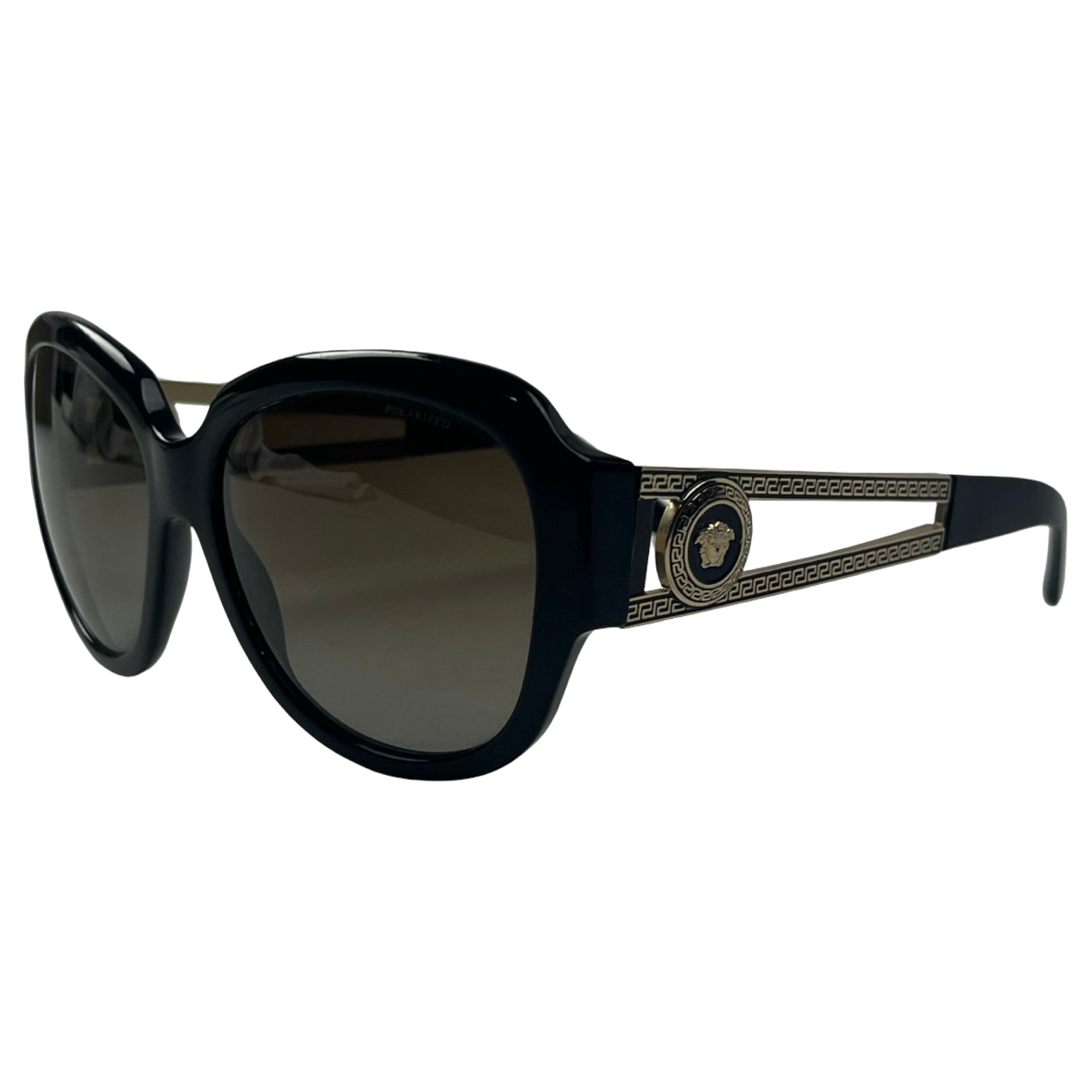 (W) Versace 4304 Round Frame Metal Arm Sunglasses