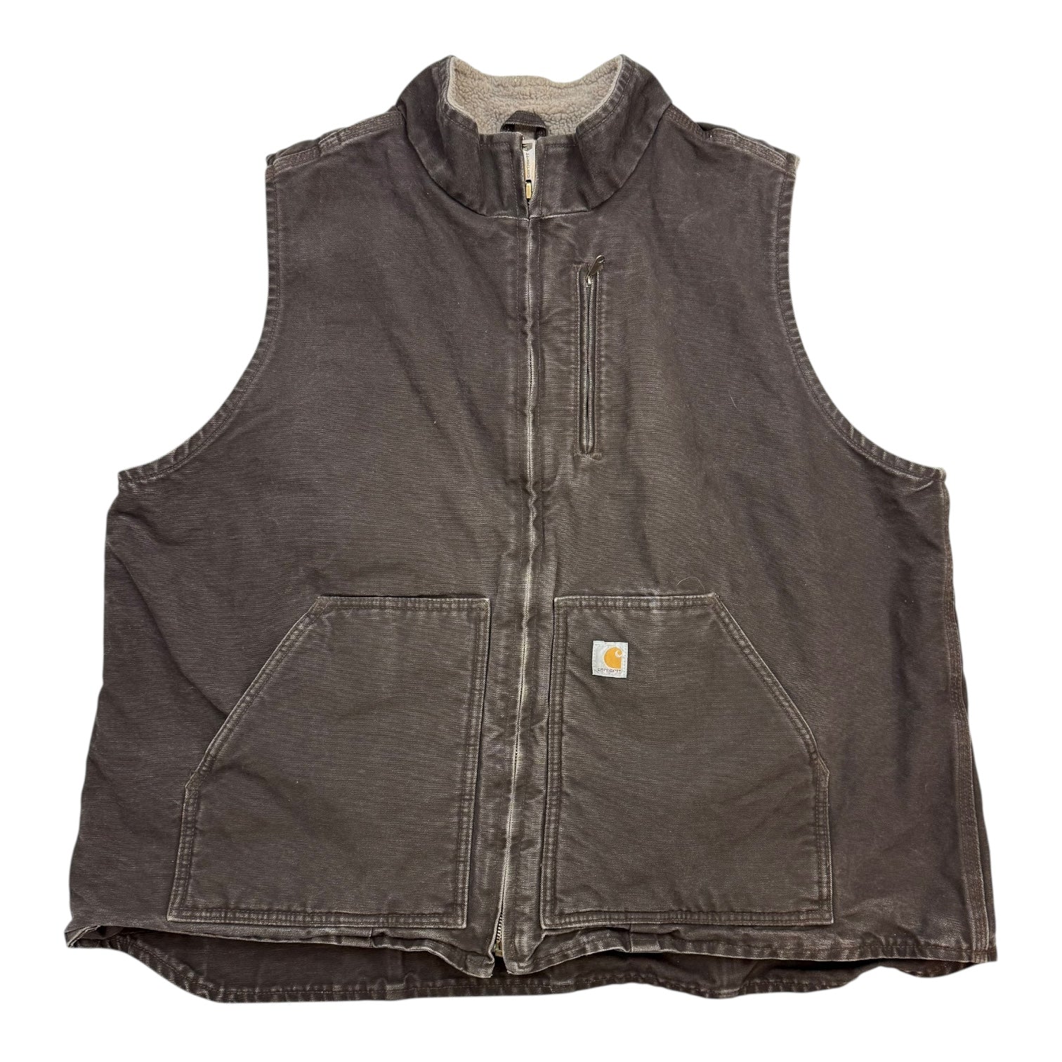 Vintage Carhartt Fleece Lined Vest Brown