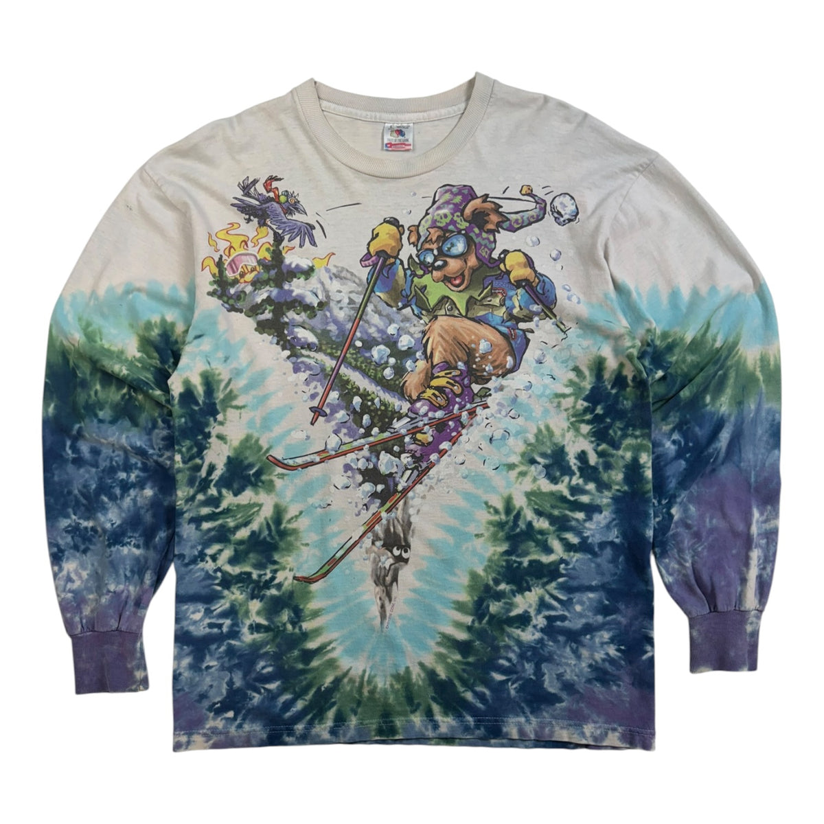 1996 Grateful Dead “ Ski Dead” Liquid Blue Tie Dye Long Sleeve Shirt