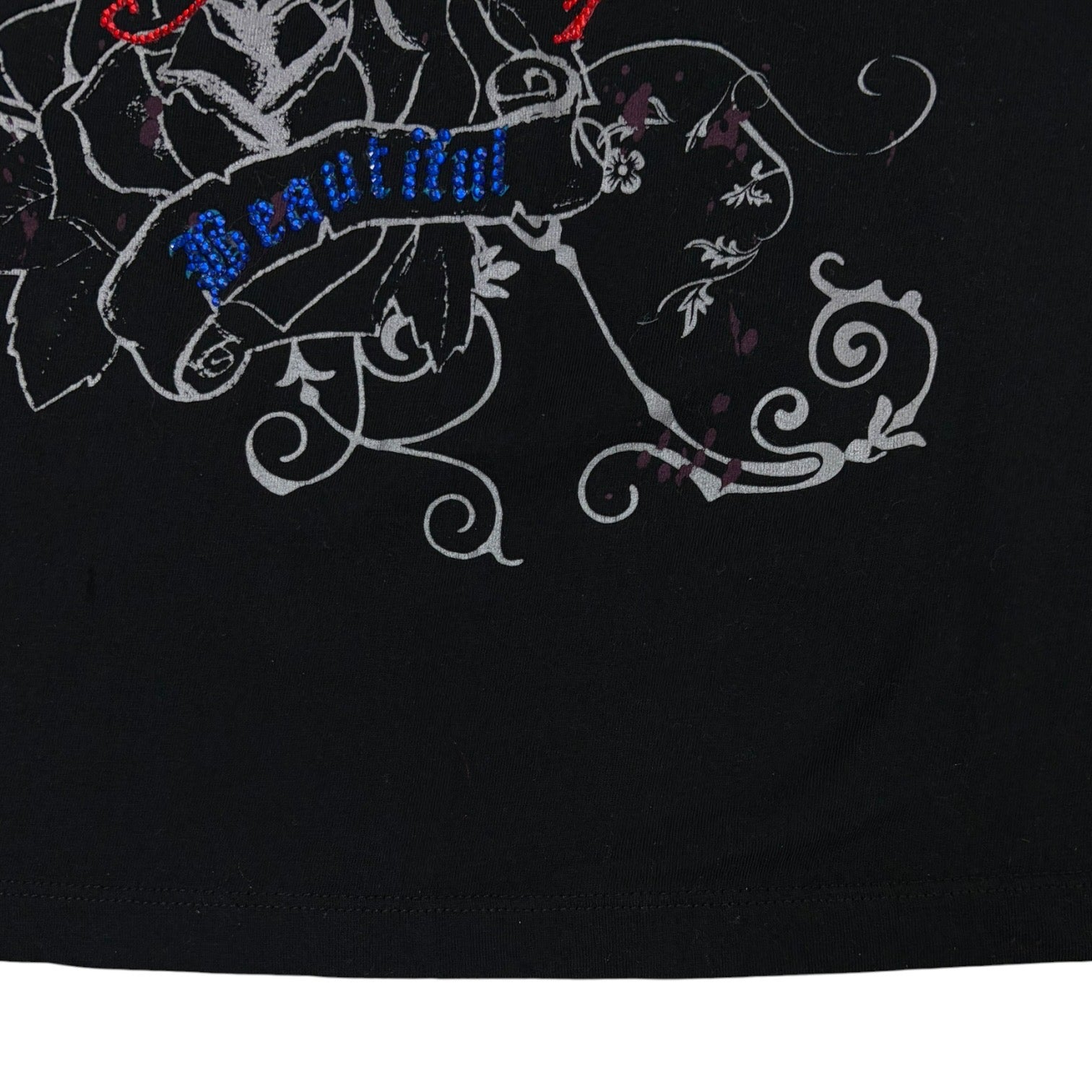 (W) Betty Boop Rhinestone Baby T-Shirt Black