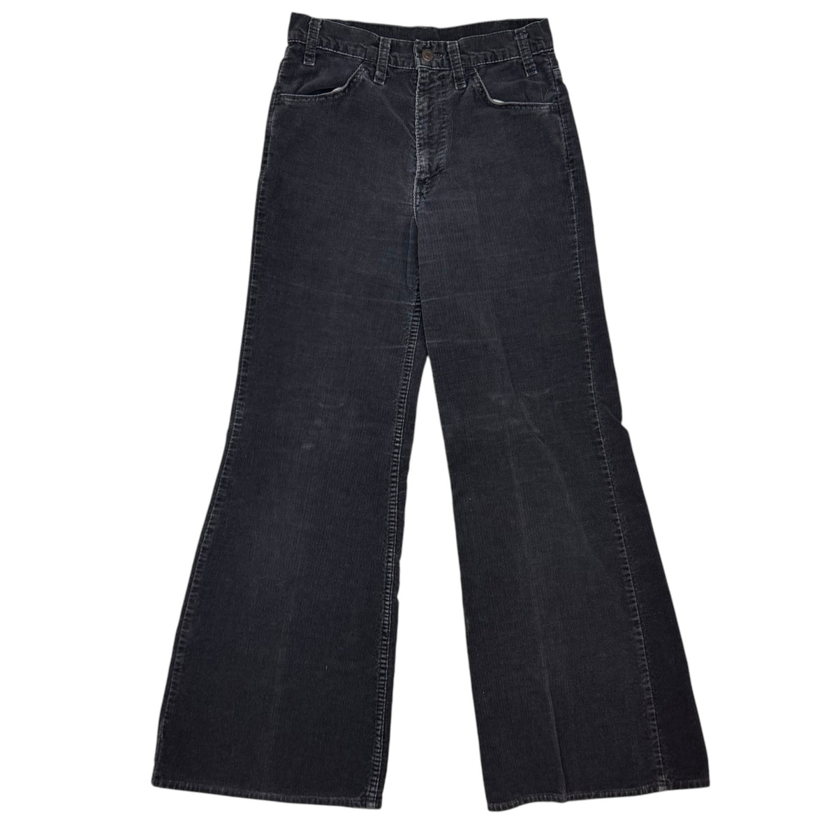 (W) Vintage Levi’s Corduroy White Tab Flared Jeans Black