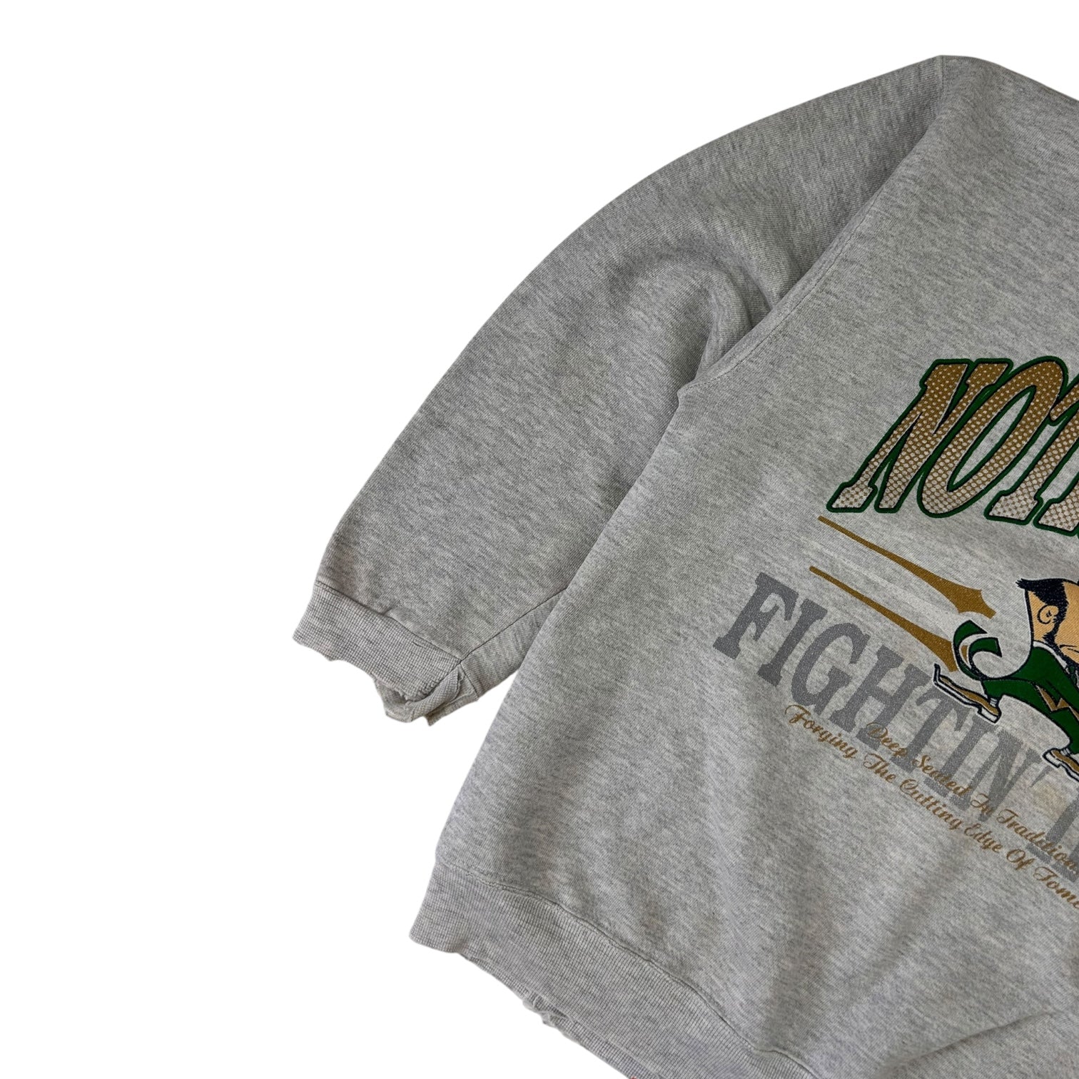 Vintage Notre Dame Fighting Irish Crewneck Sweatshirt Grey