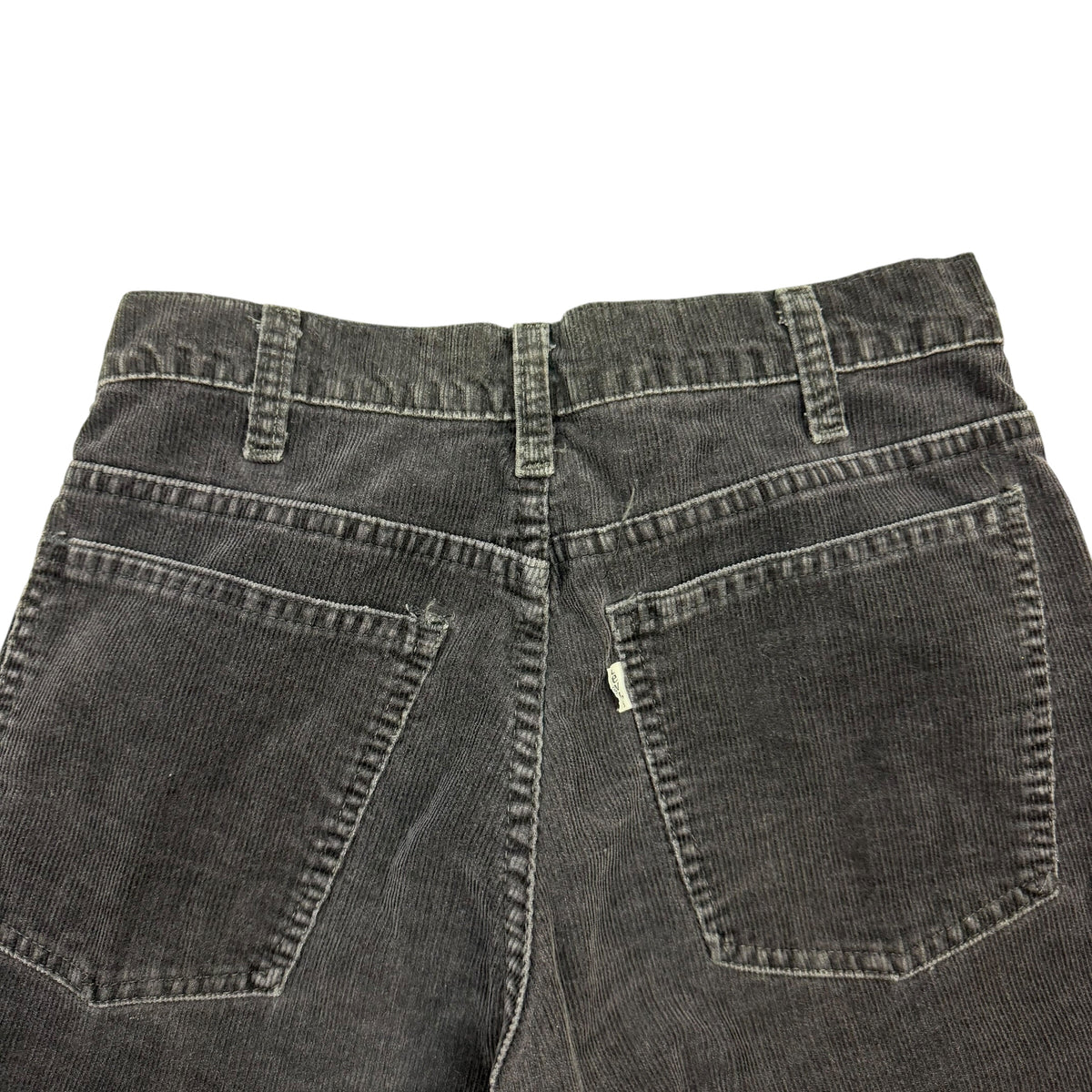 (W) Vintage Levi’s Corduroy White Tab Flared Jeans Black