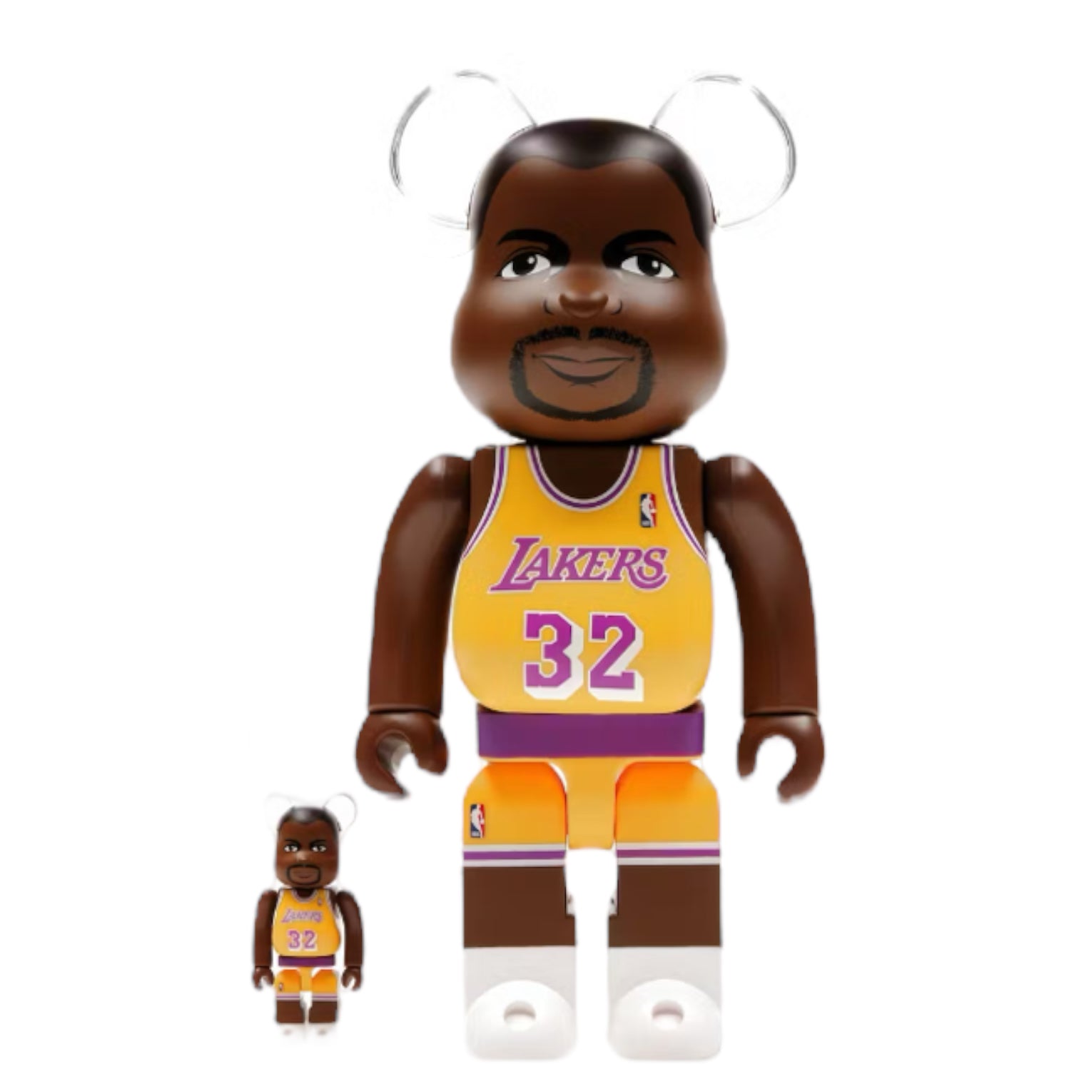 Bearbrick NBA Magic Johnson Set - Yellow & Purple Collectible 100% & 400% Set