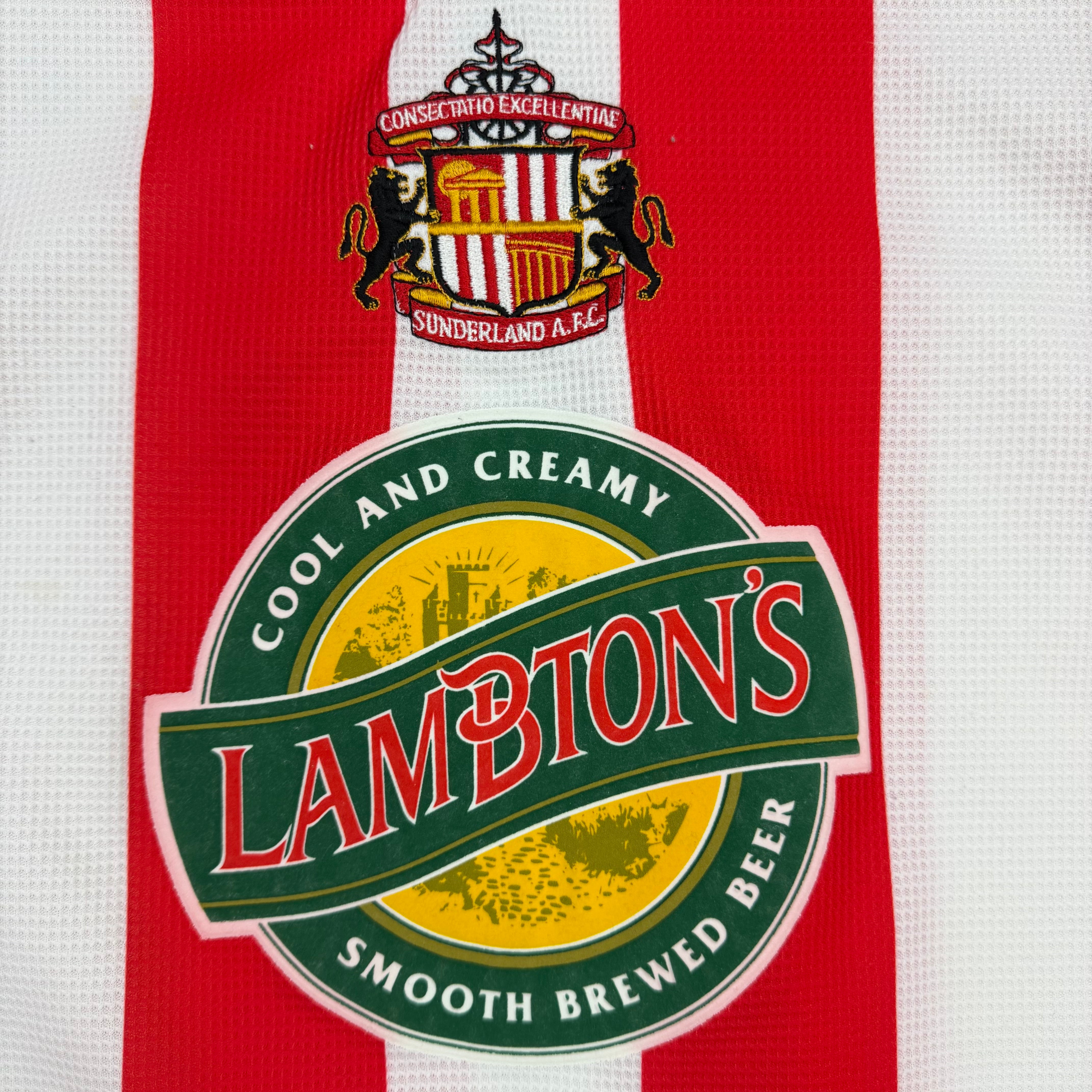 Vintage Asics 1997-99 Sunderland Home Jersey White/Red