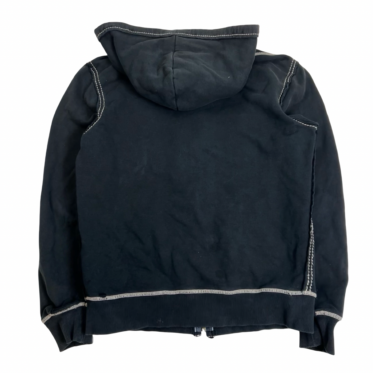 True Religion Big T Contrast-Stitch Zip-Up Hoodie