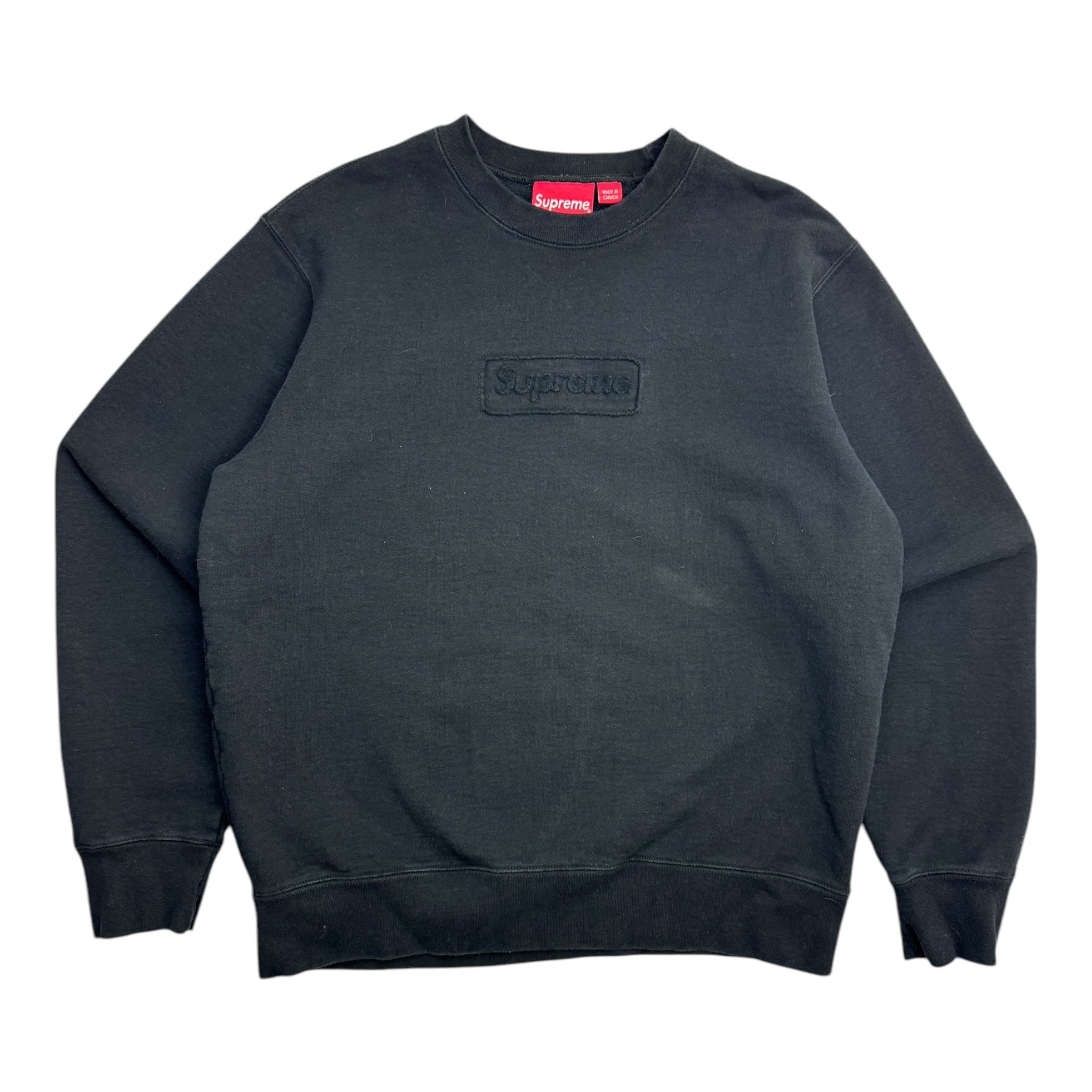 Supreme Cutout Logo Crewneck Black