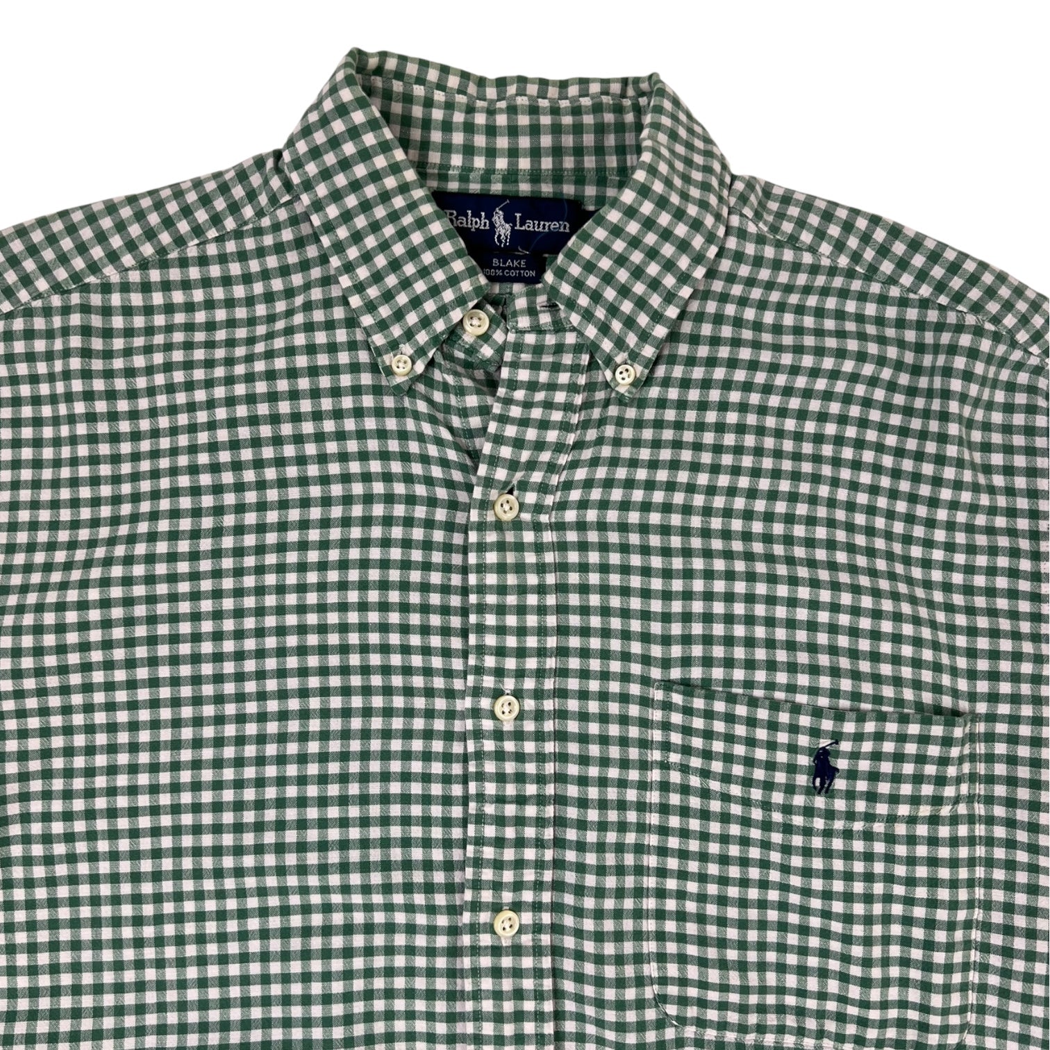 Vintage Polo Ralph Lauren Checkered LS Button Up Green