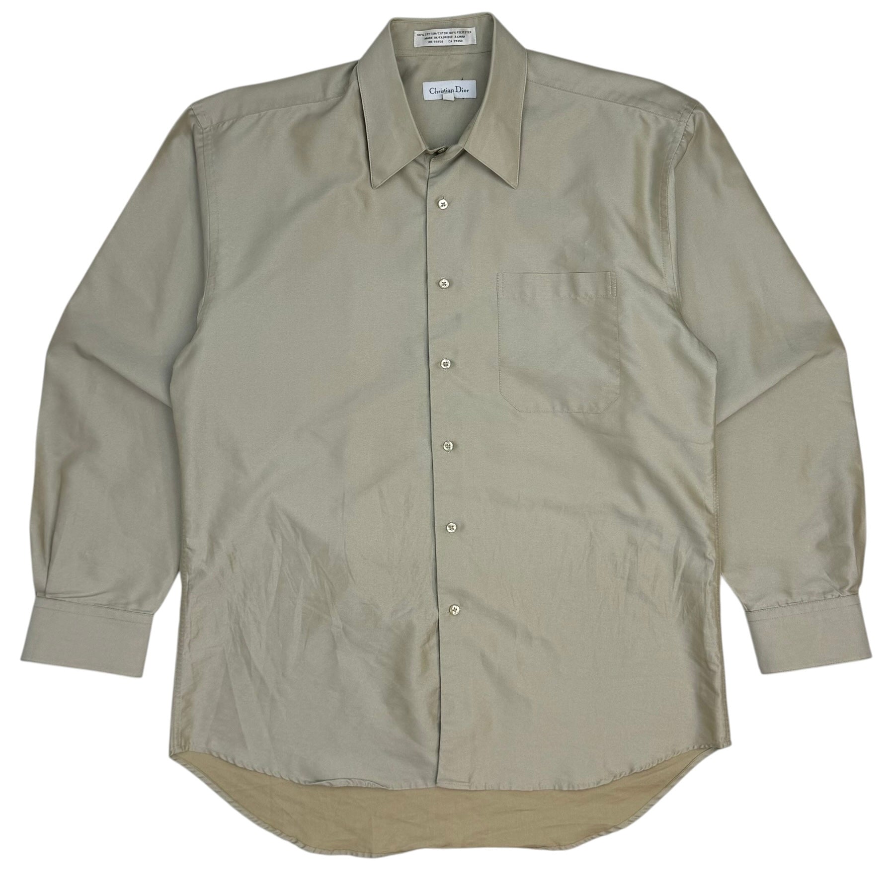 Vintage Christian Dior Button Up Shirt Tan
