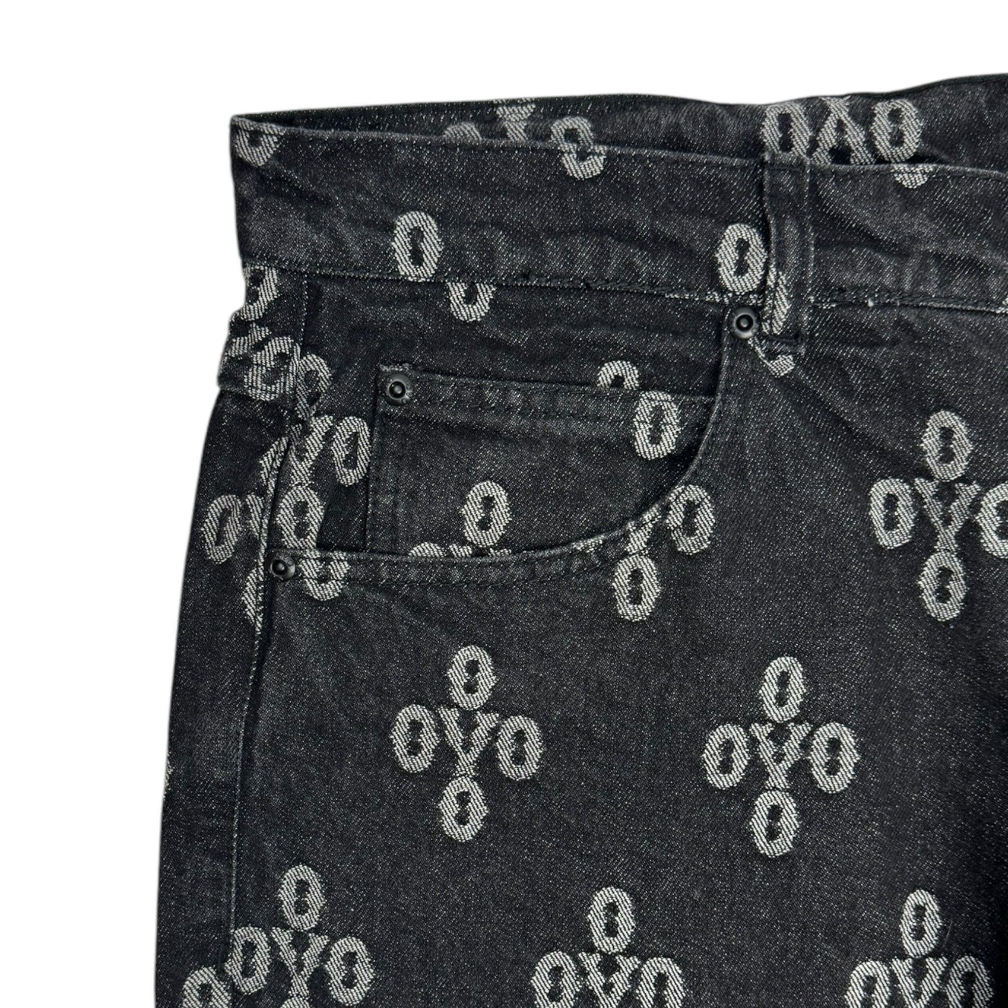 OVO Monogram Relaxed Fit Denim Washed Black