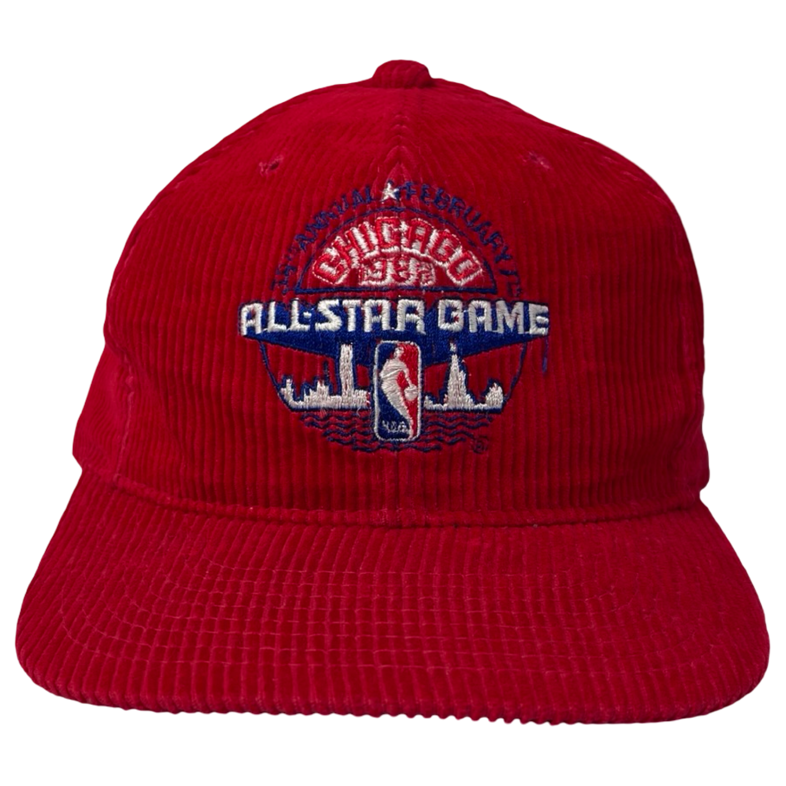 1988 Chicago NBA All-Star Game Sports Specialties Corduroy Hat Red