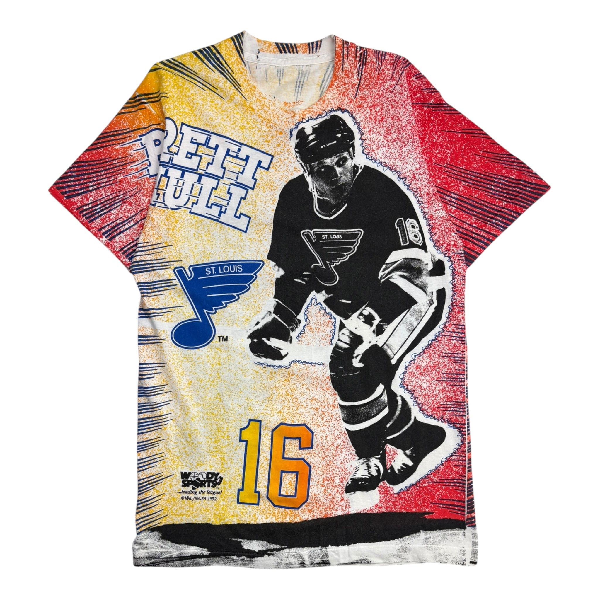 1992 St Louis Blues Brett Hull AOP T-Shirt