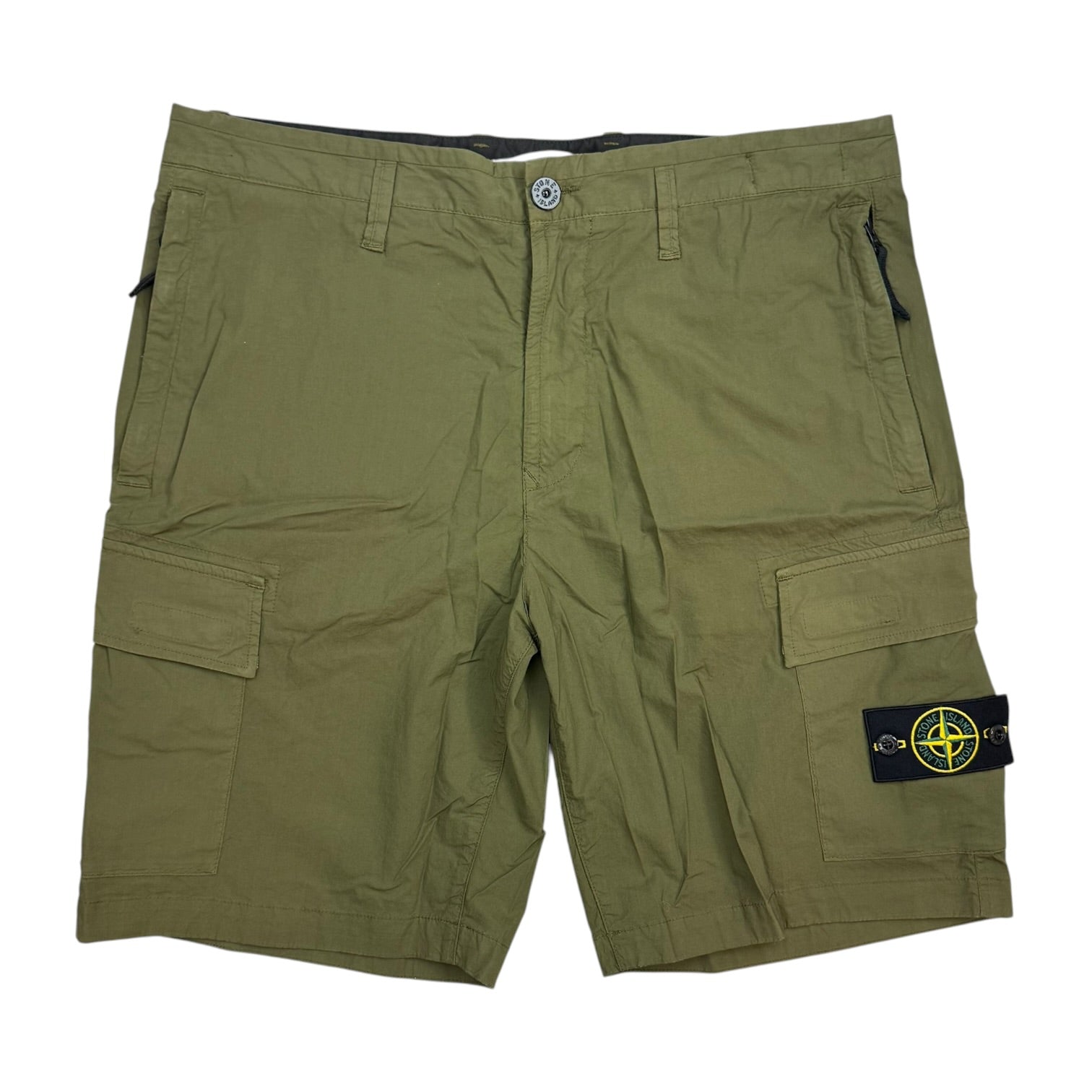 Stone Island Badge Cargo Shorts Olive Green
