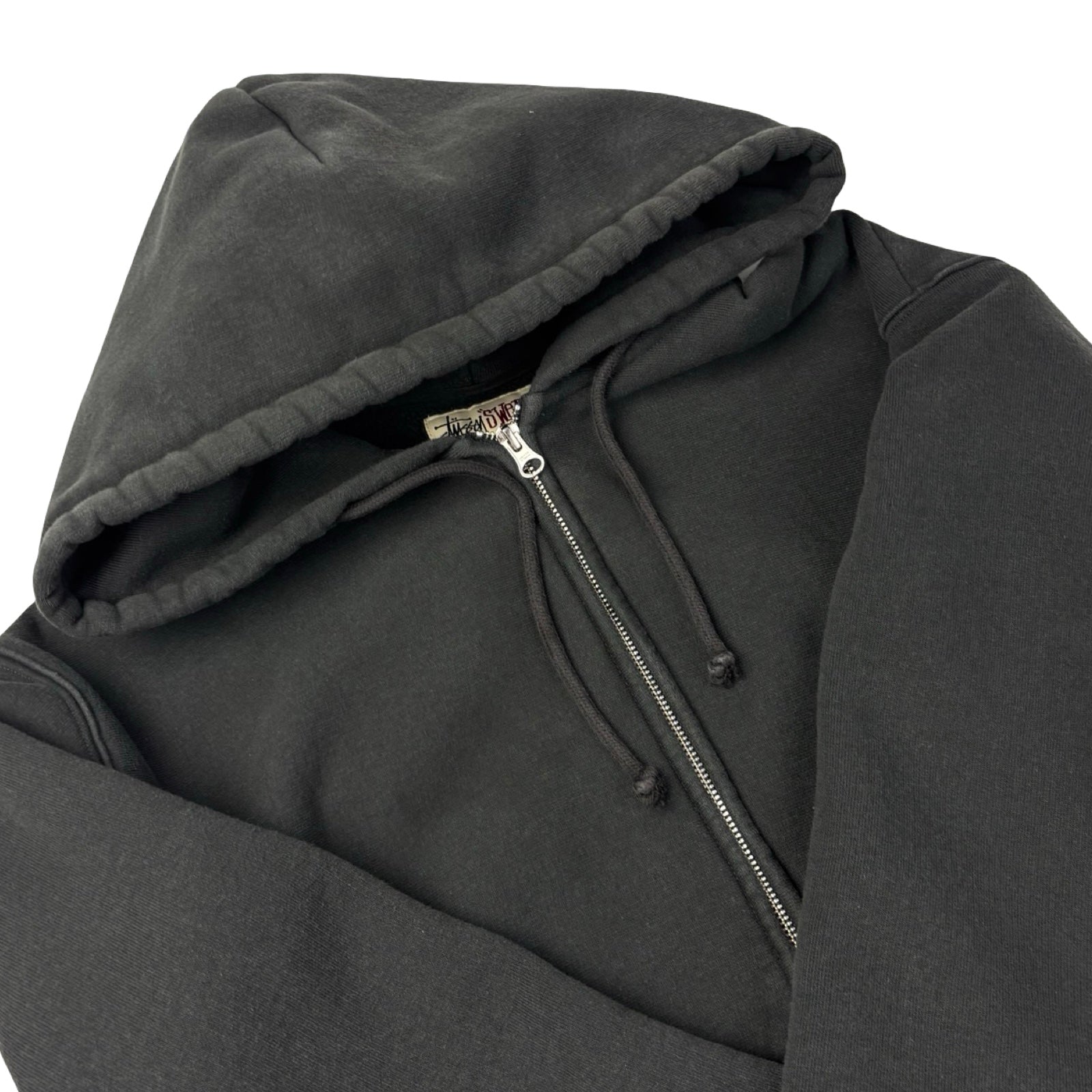 Stussy Sweats Basic Pigment Dyed Full-Zip Hoodie Washed Black