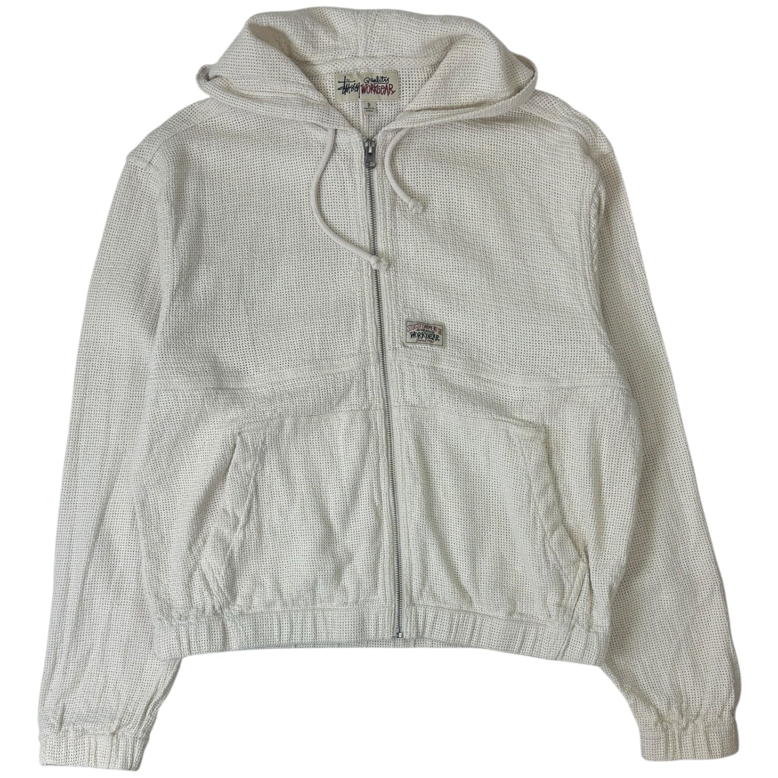 Stussy Mesh Zip Hoodie Bone