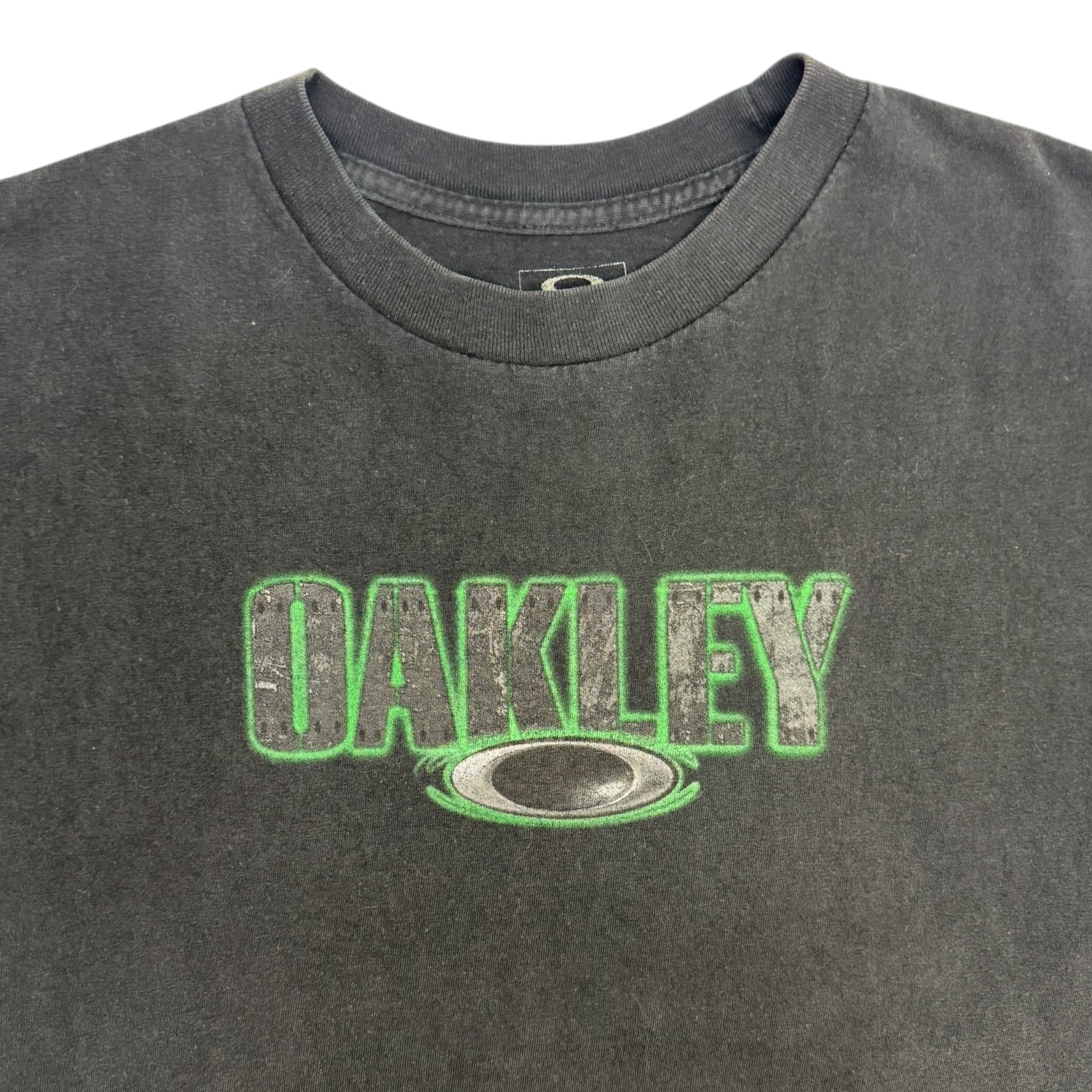 Y2K Oakley Center Logo & Spellout T-Shirt