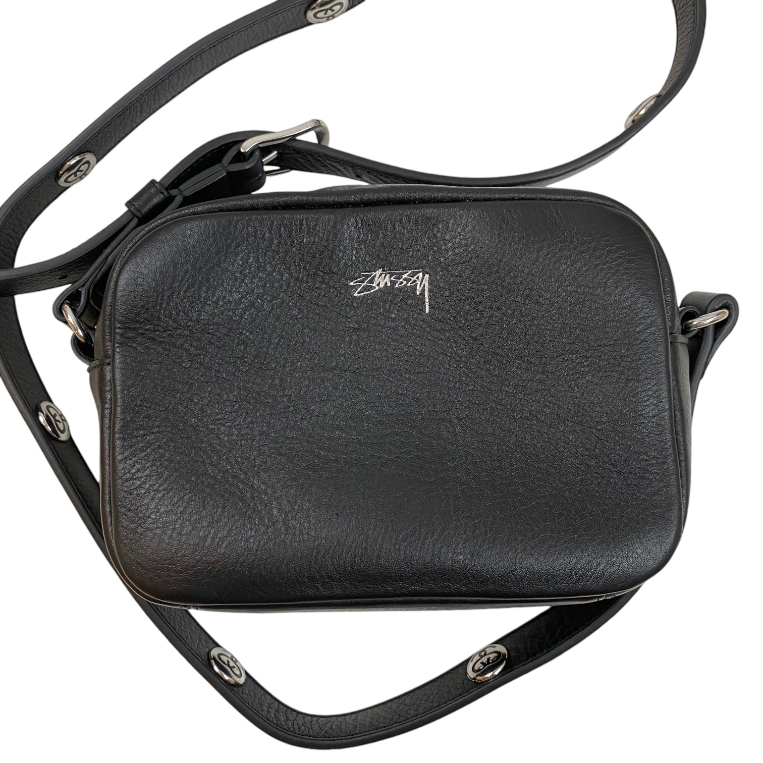 Stüssy SS Link Leather Side Pouch Black