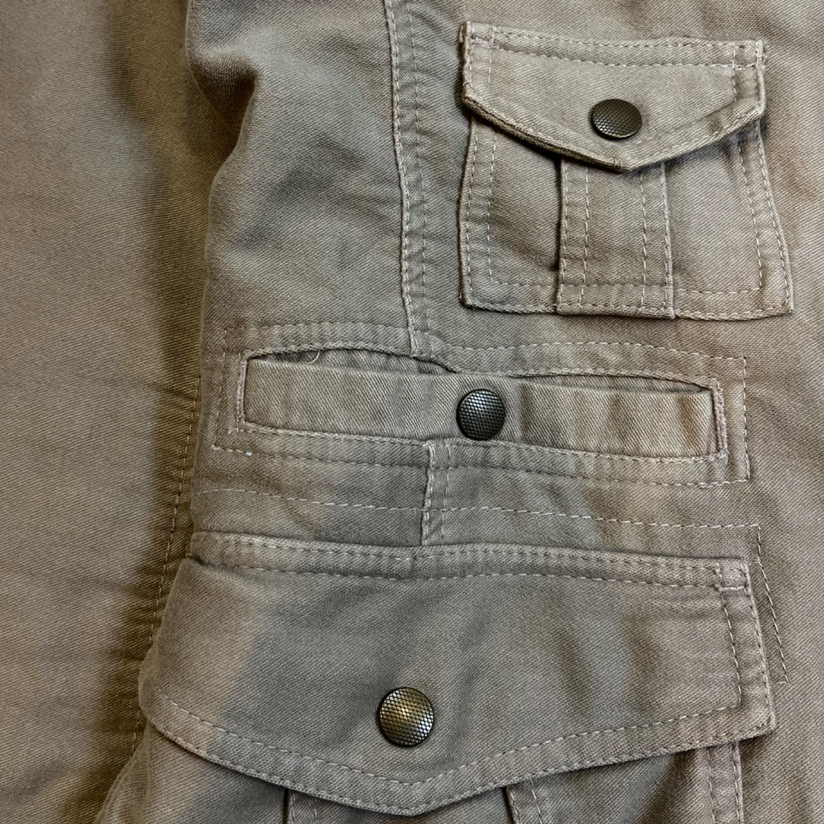 Hideaways Nicole Khaki Canvas Cargo Pocket Fur Trim Jacket