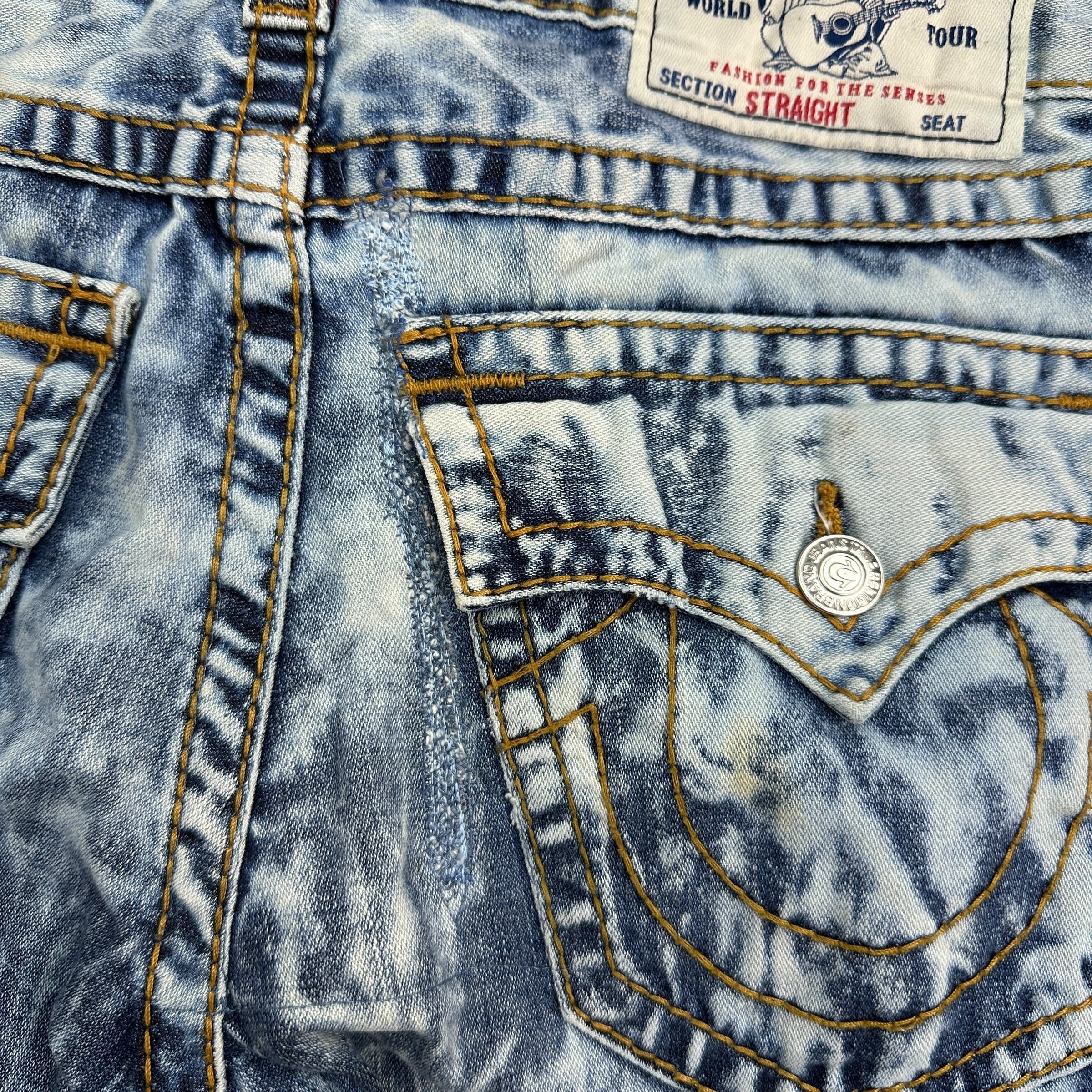 Vintage True Religion Acid Wash Denim Jeans