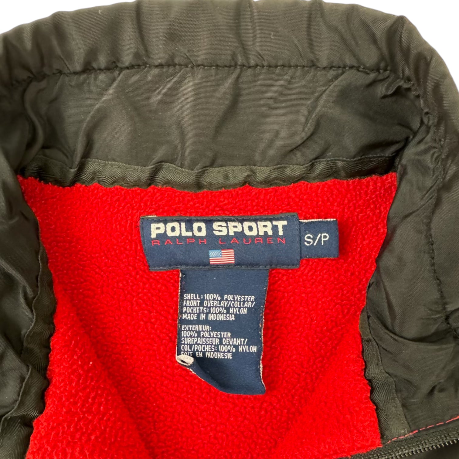 Vintage Polo Sport Fleece Jacket Red/Black