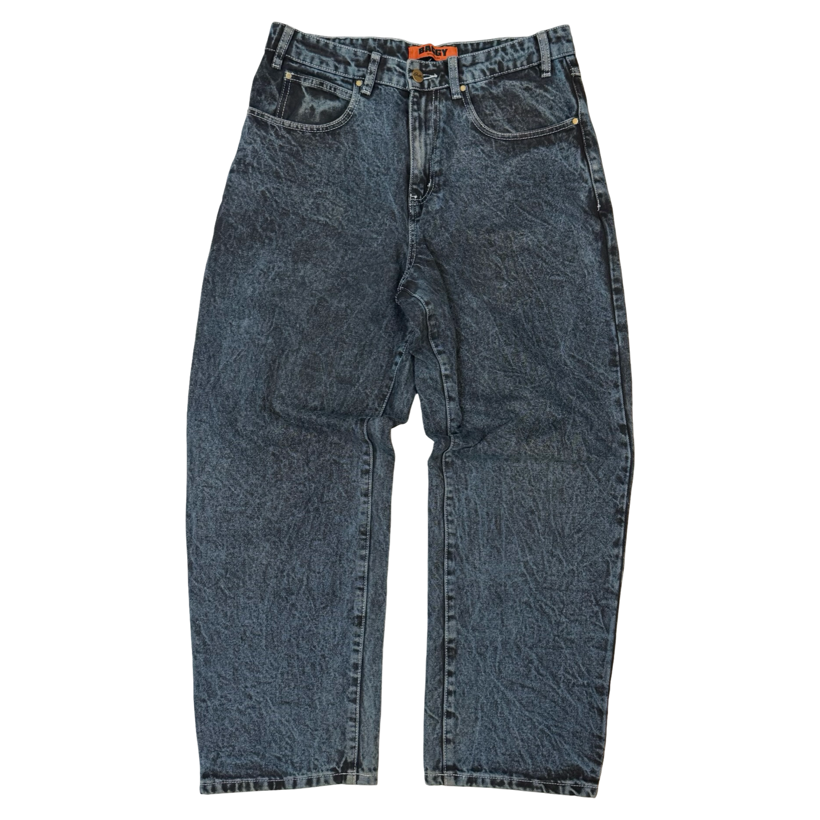 Butter Baggy Very Baggy Fit Denim Pants Indigo Acid Wash