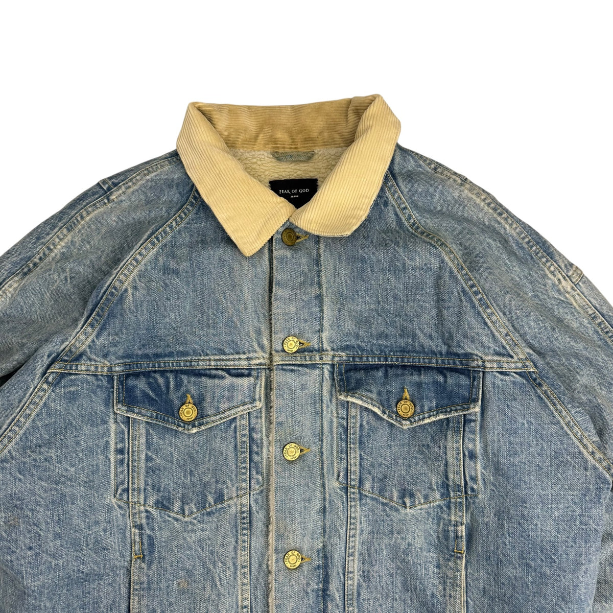 Fear Of God Fifth Collection Selvedge Denim Alpaca Trucker Jacket