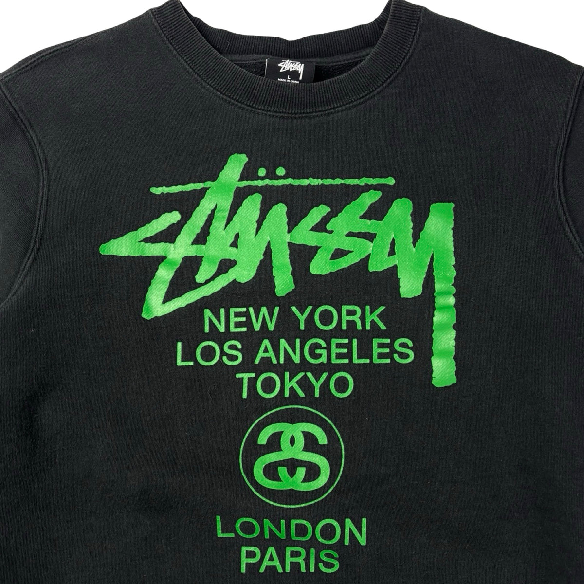 Stussy Script International Crewneck Black/Green