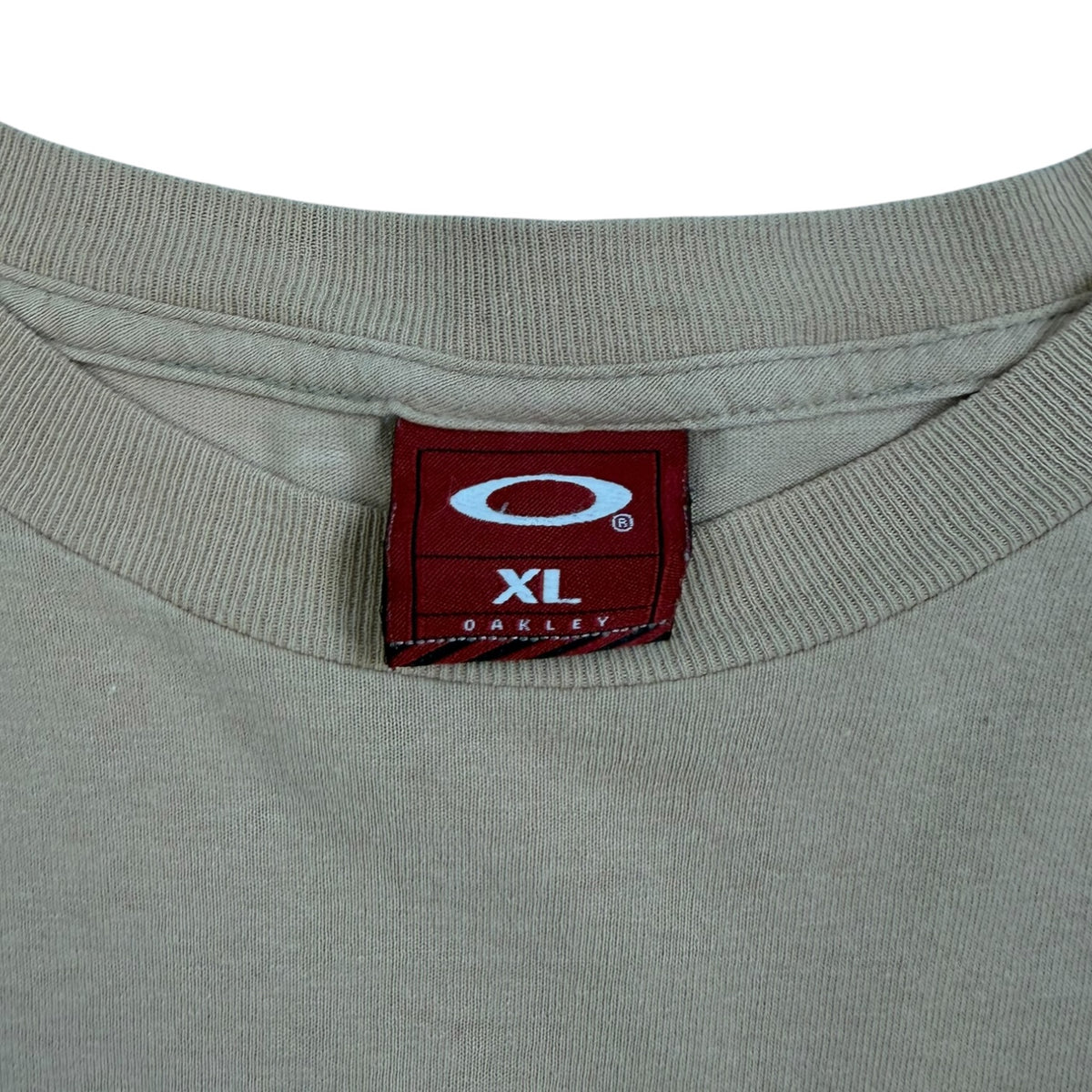 Vintage Oakley Big Logo Metal Icon Long Sleeve Shirt Tan
