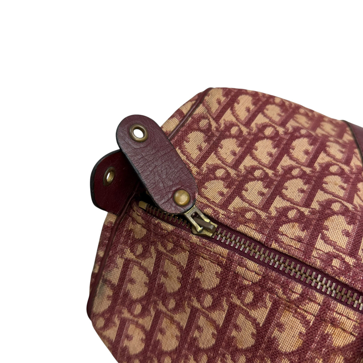 Vintage Christian Dior Monogram Trotter Boston Bag Pink/Burgundy