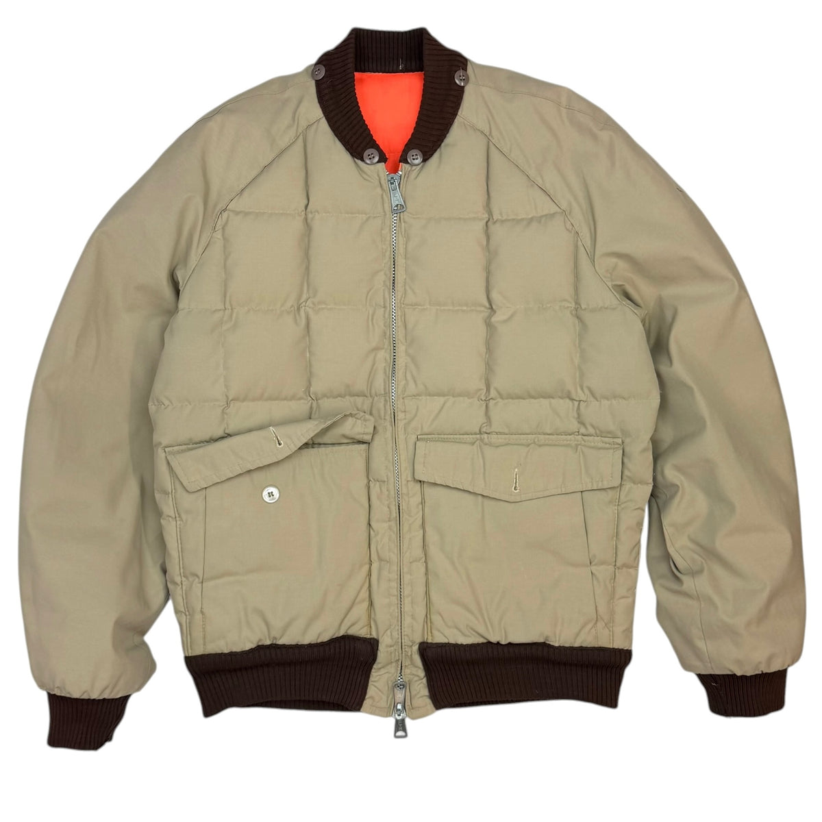 Vintage Reversible Hunting Down Jacket Tan/Orange