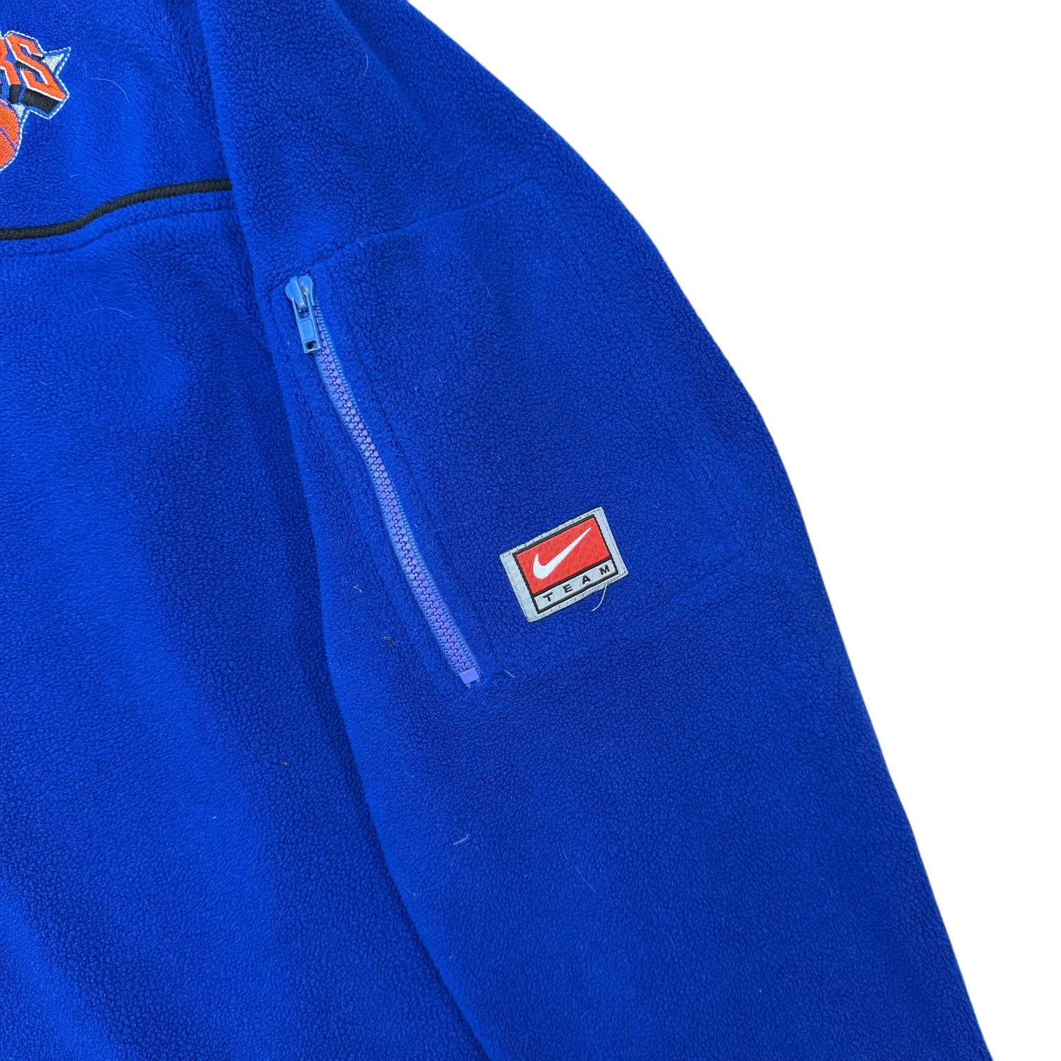 Vintage Youth Nike Teams New York Knicks Quarter Zip Sweater Blue