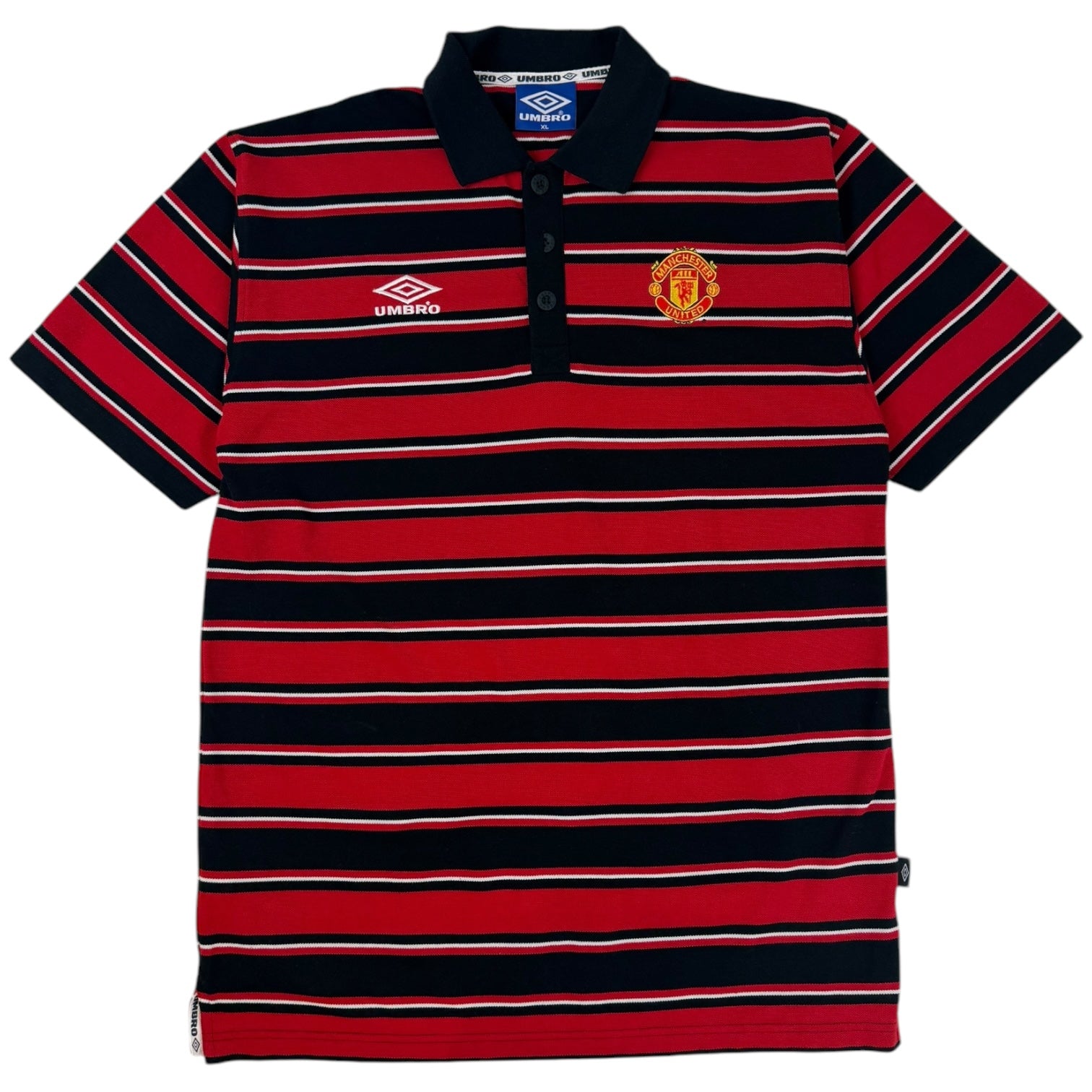 Vintage Umbro Manchester United Striped Polo Shirt